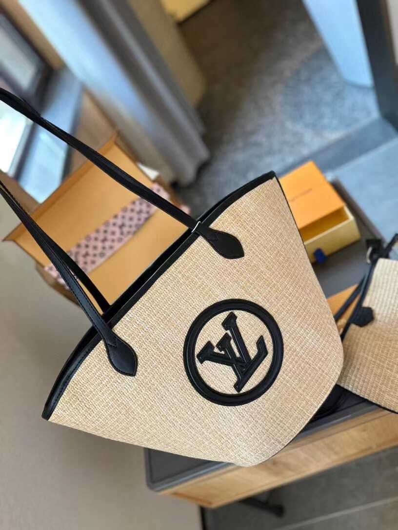 L0vis Vvtt0n Saint Jacques Raffia Beige For Women, Women’s Handbags, Shoulder And Crossbody Bags 22.4in/57cm LV