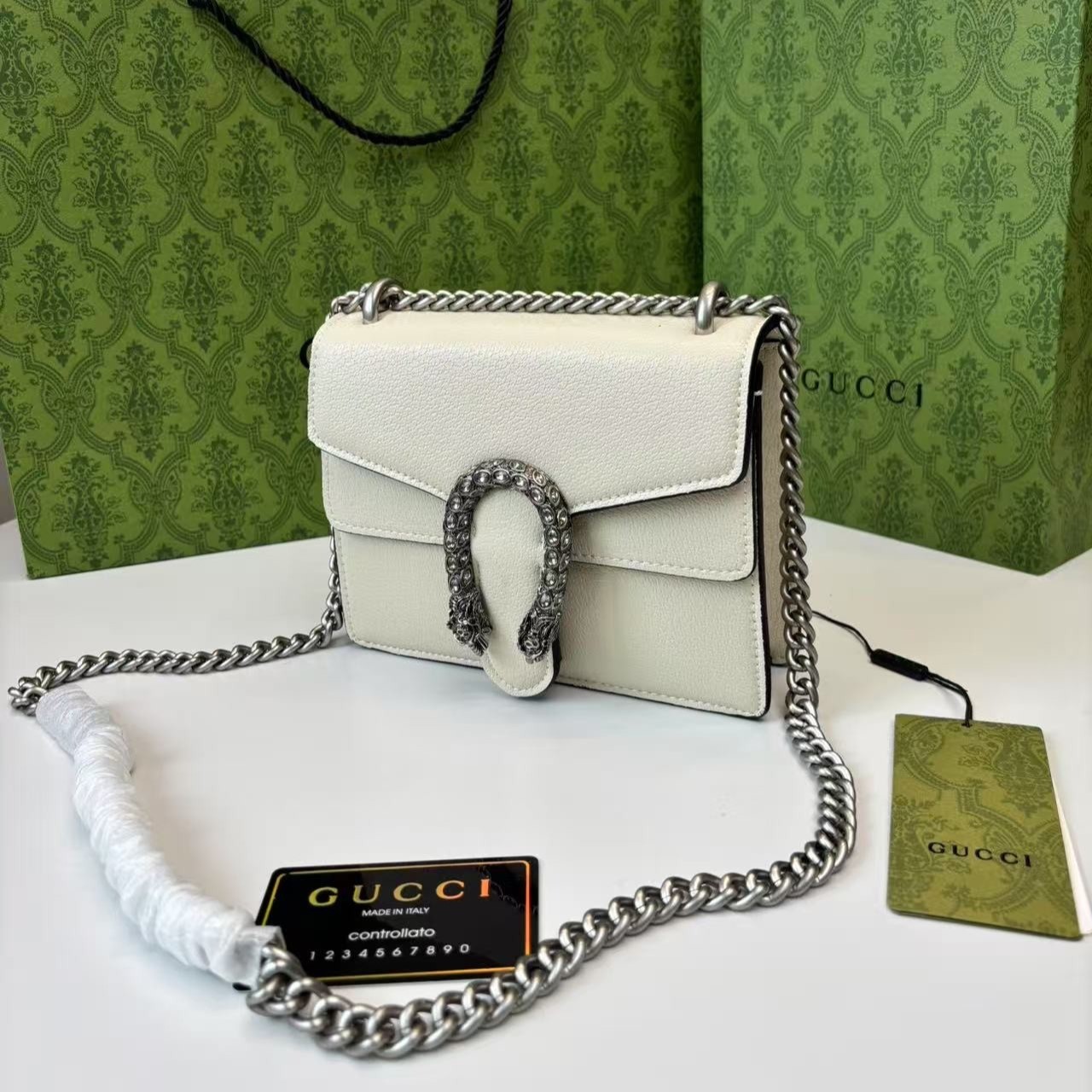 Gvc*1 Dionysus Mini Bag White For Women 7.5in/20cm GG 421970 0K7JN 9680