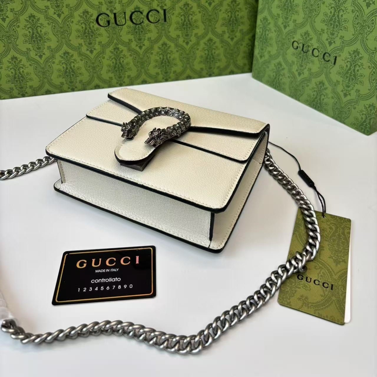 Gvc*1 Dionysus Mini Bag White For Women 7.5in/20cm GG 421970 0K7JN 9680