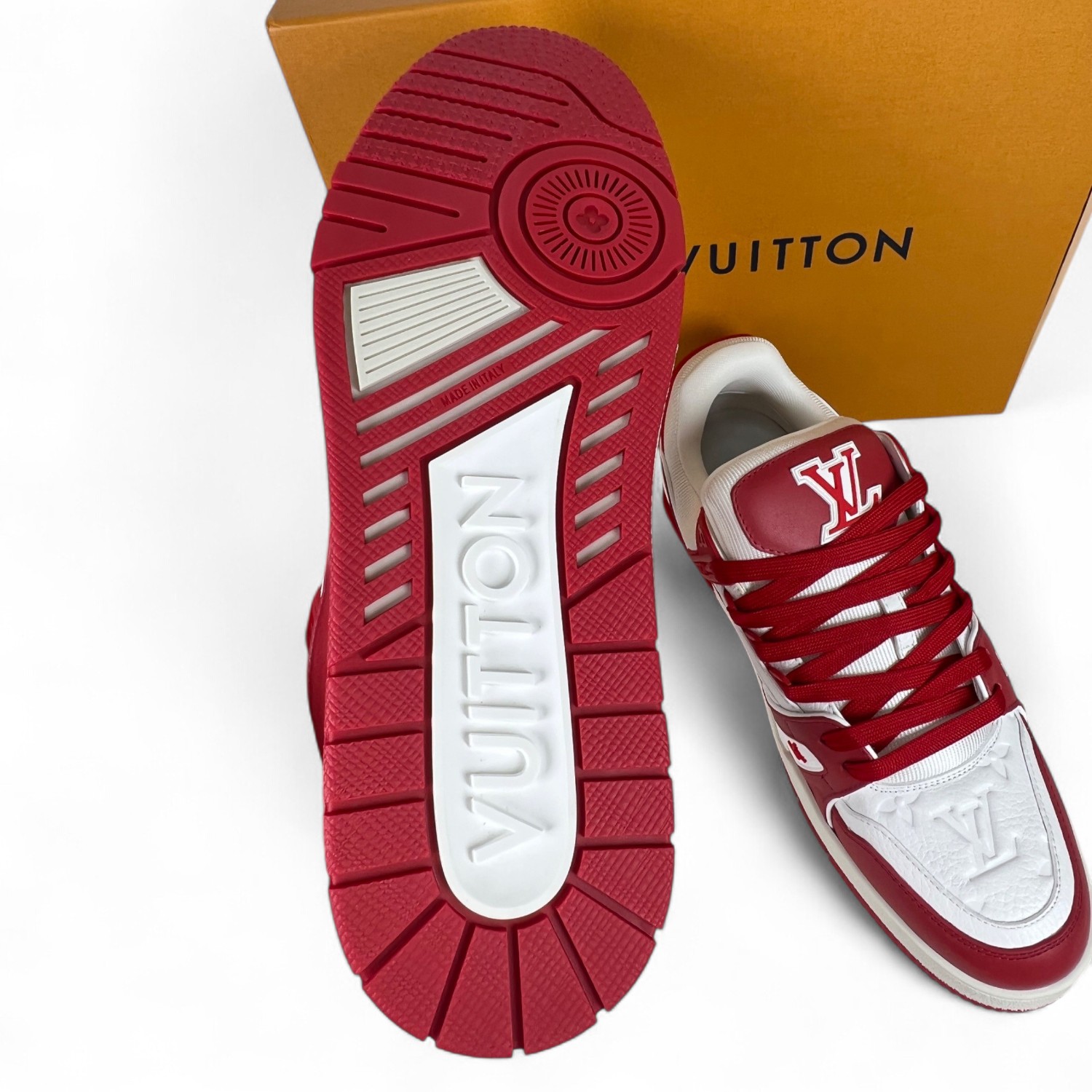 L0vis Vvtt0n Trainer Sneaker Rubber Monogram Red For Men LV