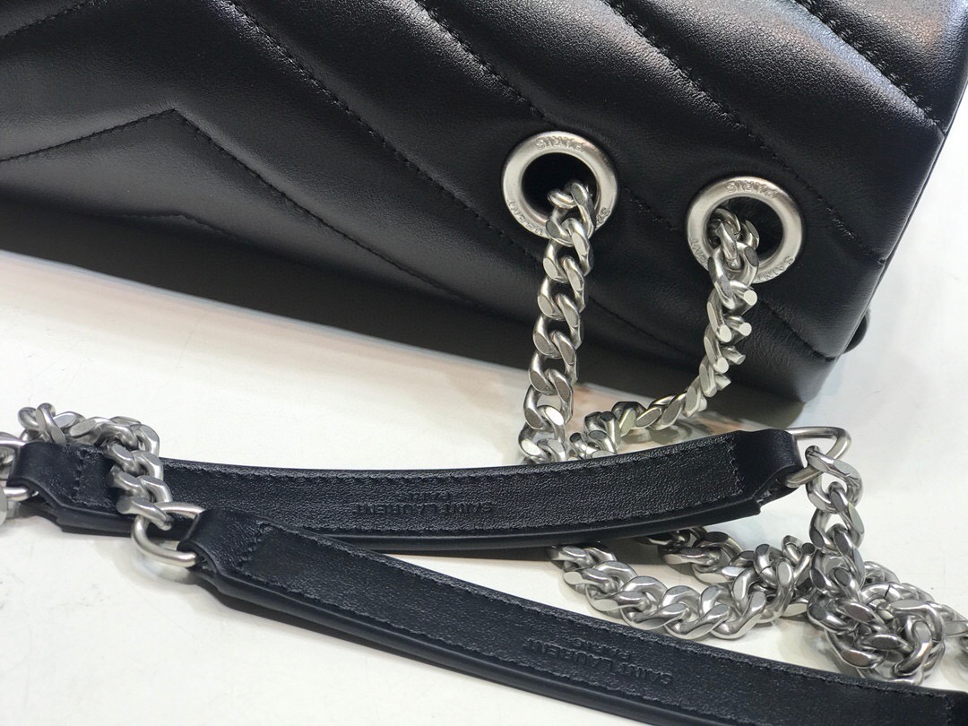 Sa1nt Lau*nt Loulou Small Chain Bag In Matelassé “Y” Black For Women 9.8in/23cm Y51 494699DV7261000