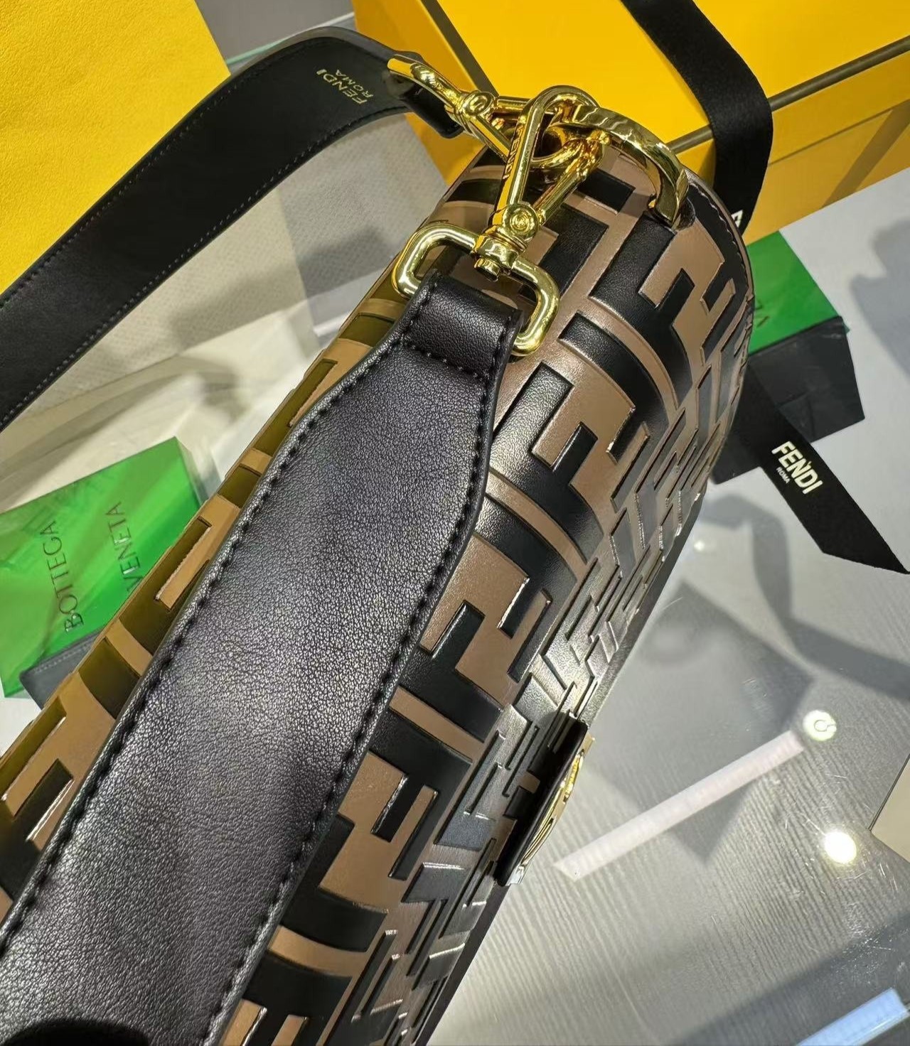 F**di Shoulder Bag Kan U Brown For Women 9.8in/25cm