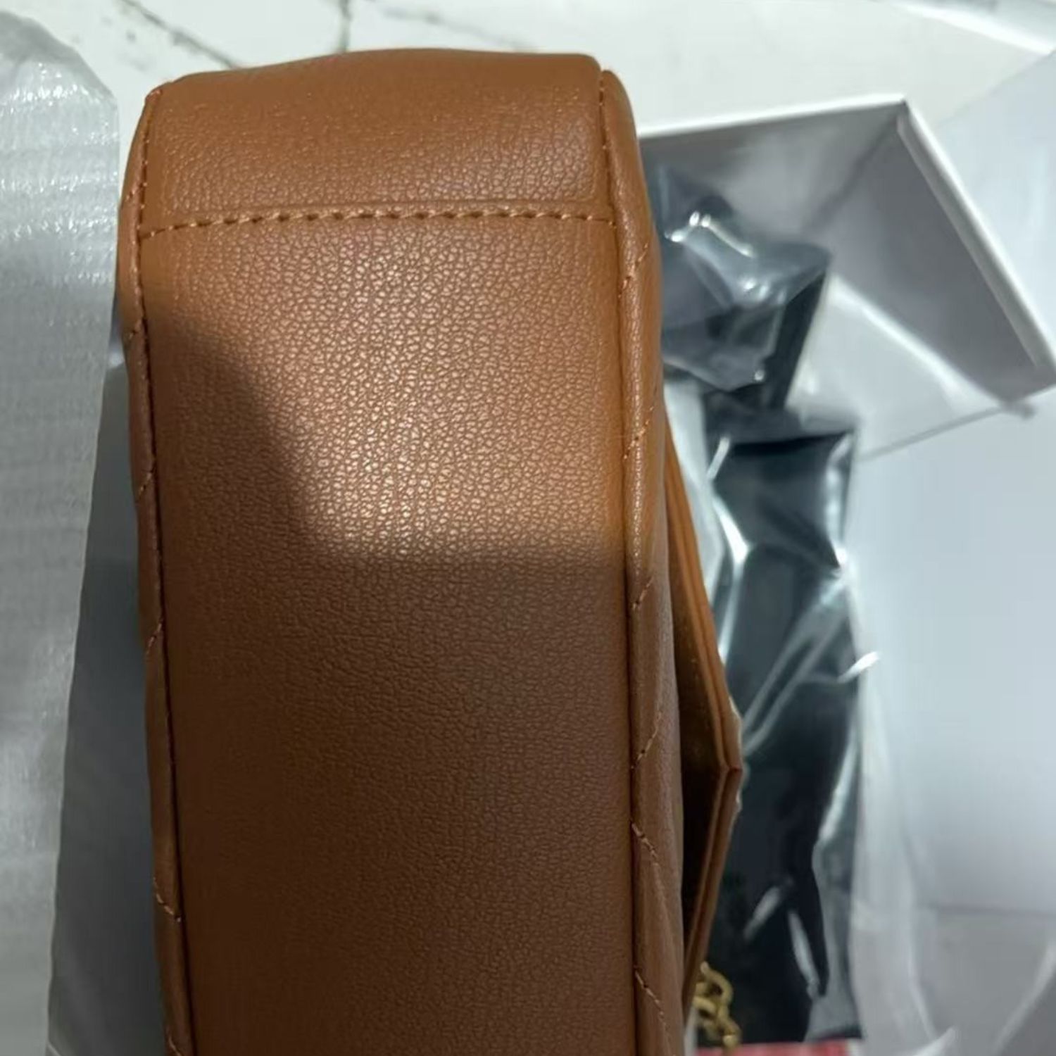 Sa1nt Lau*nt College Medium Chain Bag Brown For Women‎ 9.4in/24cm 6002791U8077715