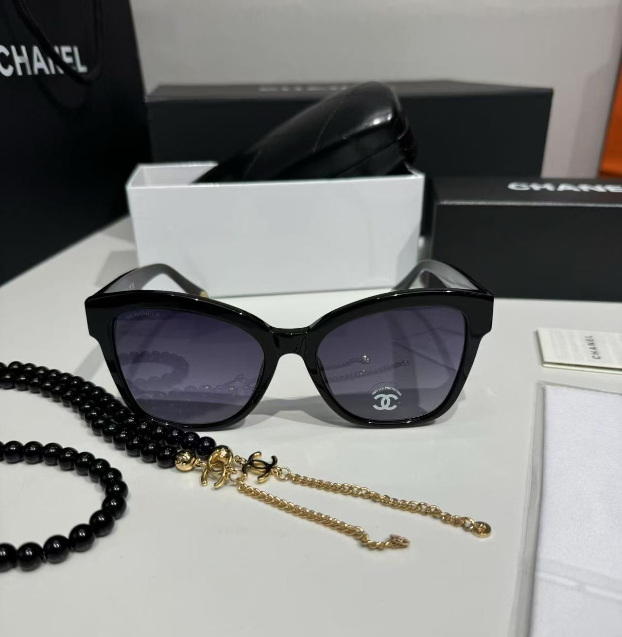 Ch**el Square Sunglasses Black For Women A71510 X02016 S2218