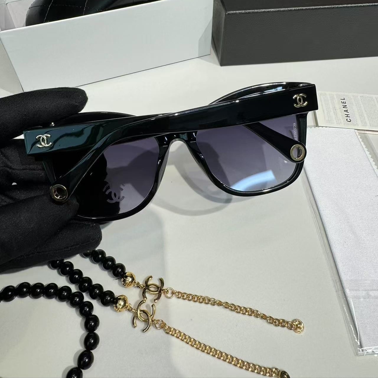 Ch**el Square Sunglasses Black For Women A71510 X02016 S2218