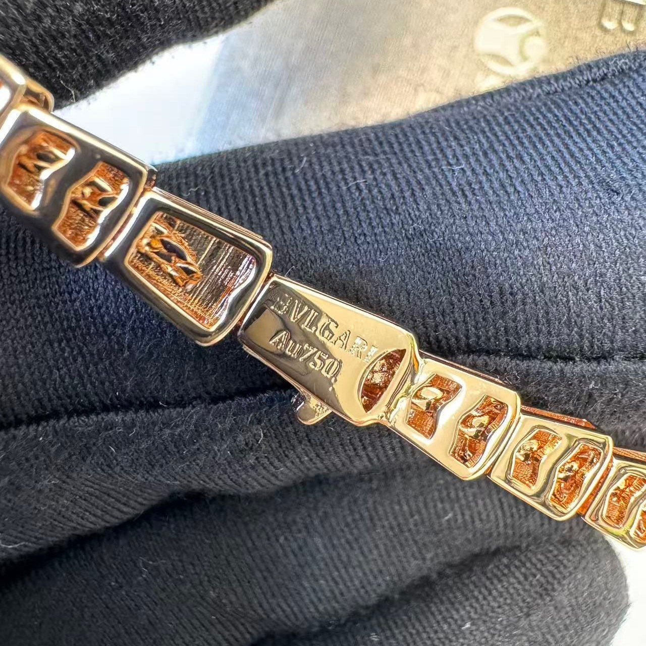 Bv1g*ai Serpenti Viper Necklace Rose Gold For Women