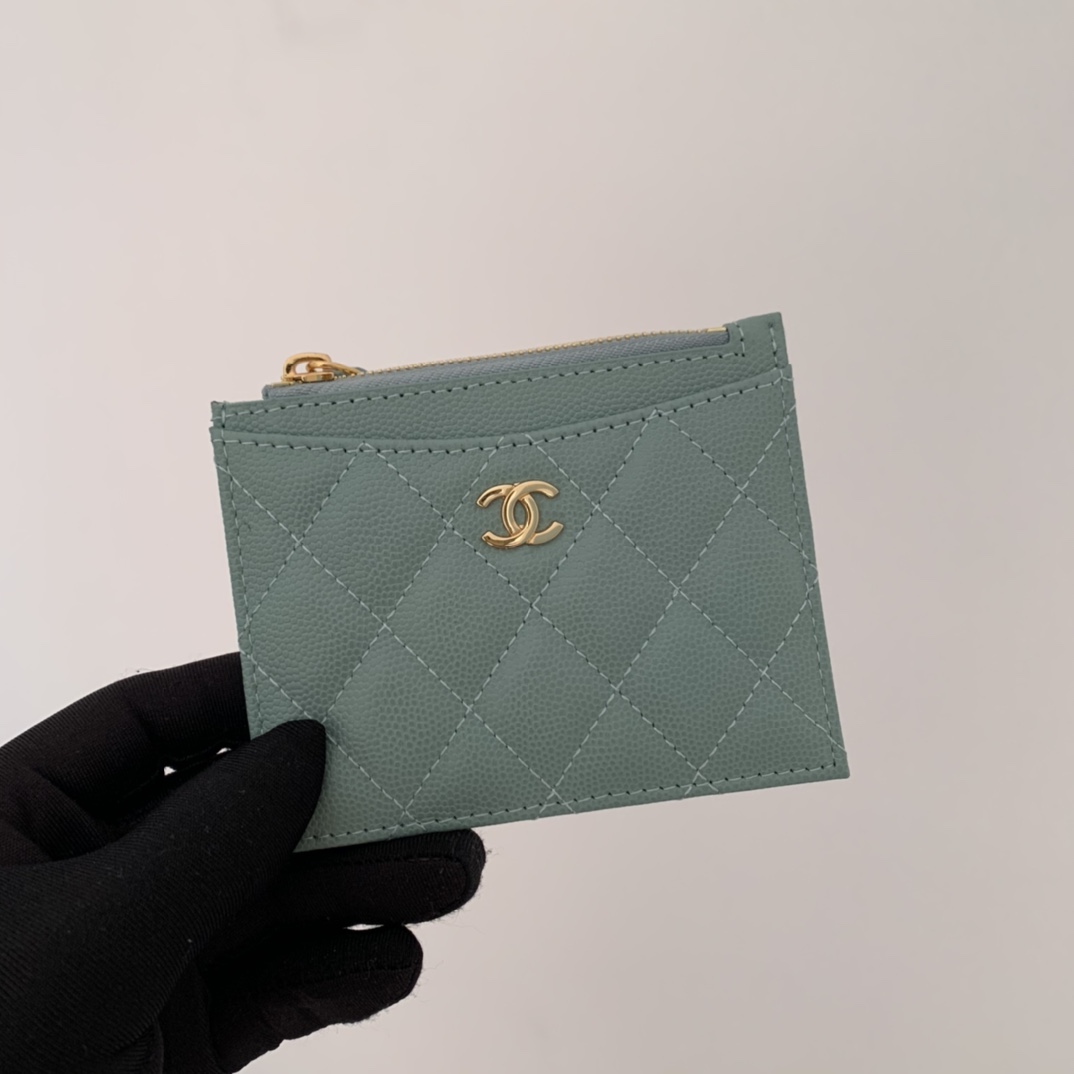 Ch**el Flat Card Holder Mint Bag For Women 11.5cm/4.5in