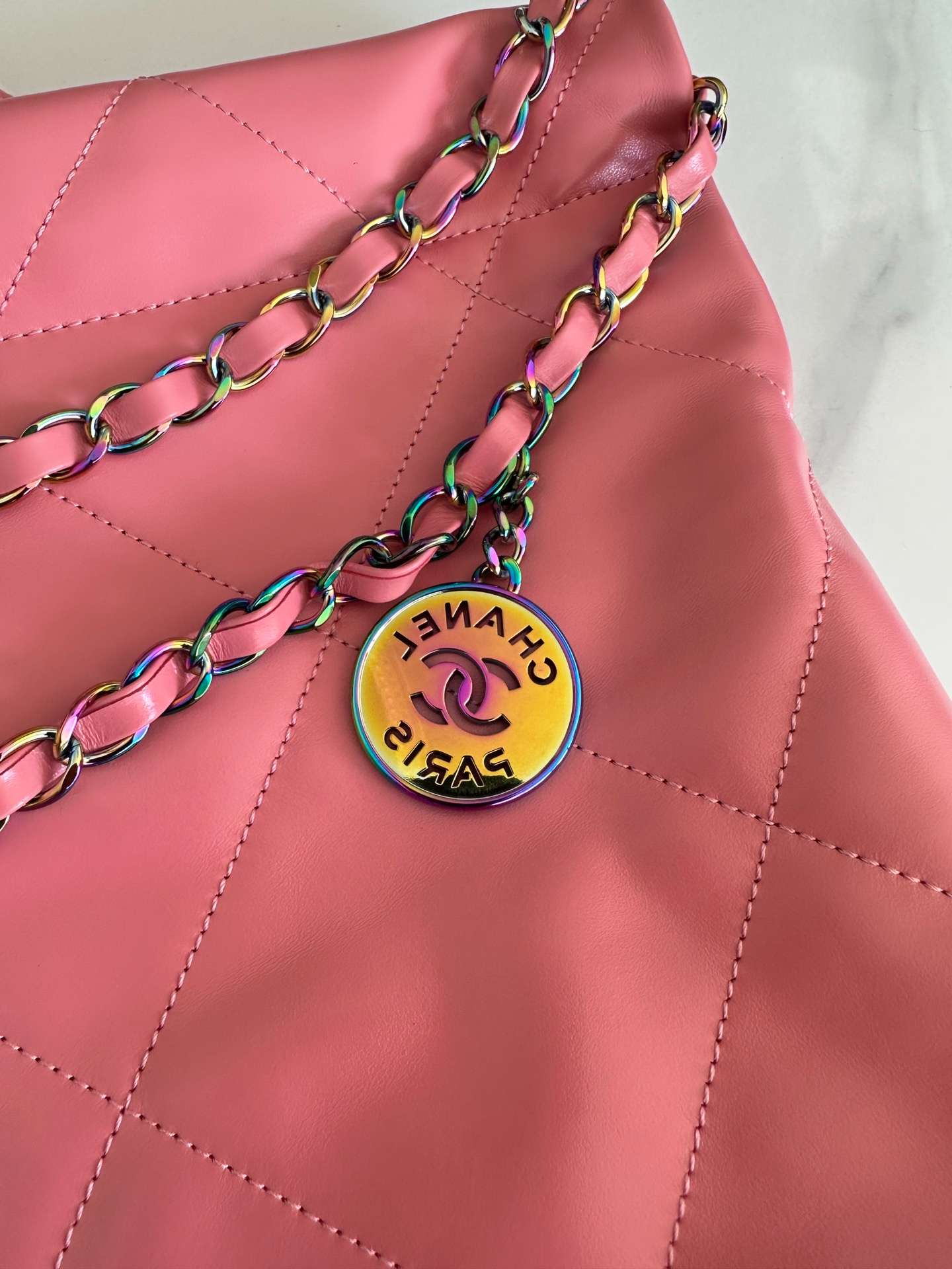 [True-to-ORIGINAL] Ch**el 22 Handbag Pink For Women 42cm/16.4in AS3261