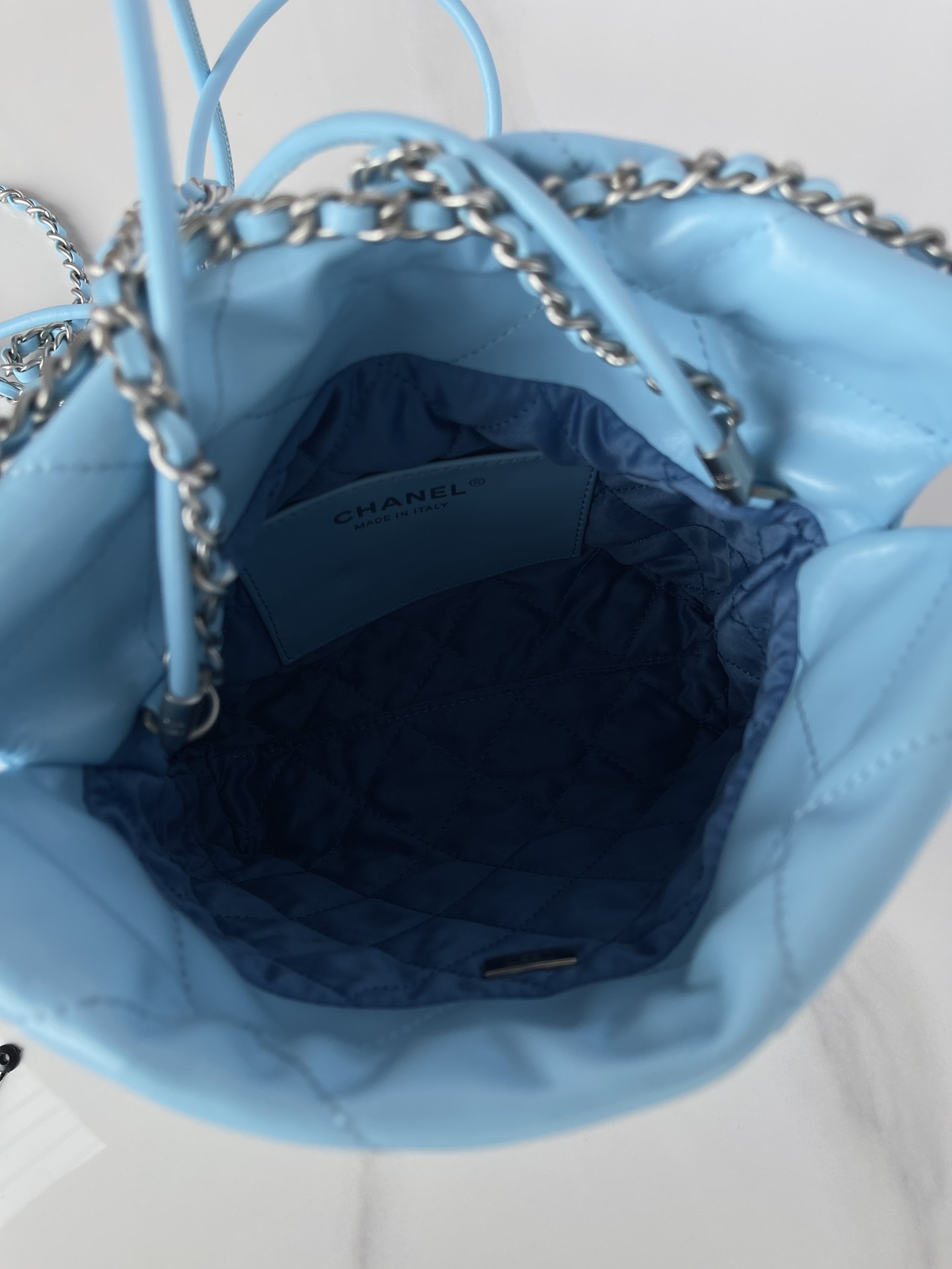 Ch**el 22 Mini Handbag Blue For Women 20cm / 7.9in AS3980
