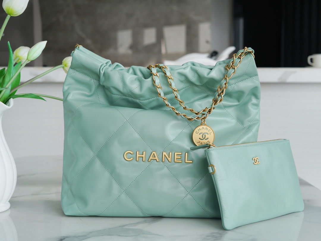 [True-to-ORIGINAL] Ch**el 22 Small Handbag Jade Green For Women 37cm / 14.43in AS3260