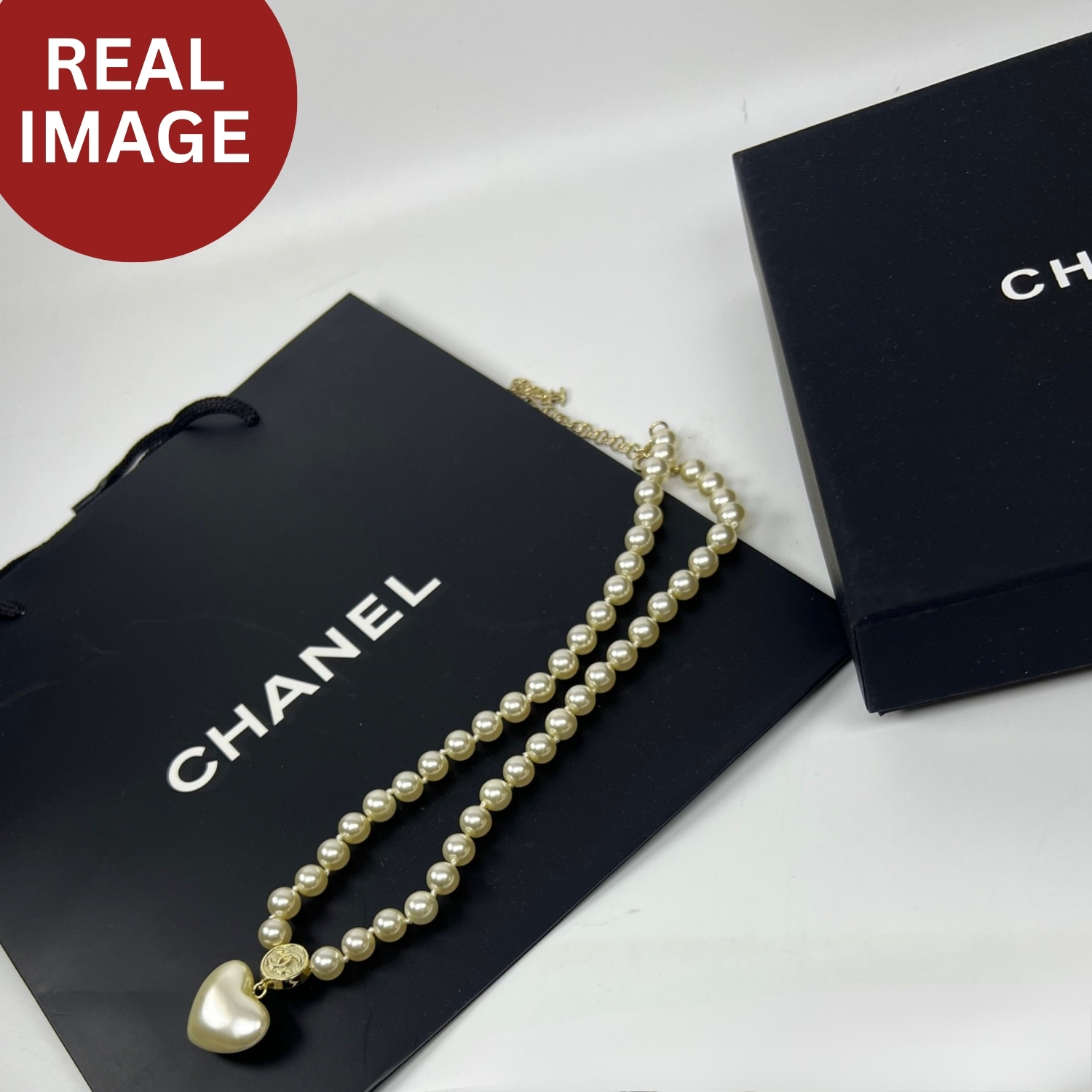 Ch**el Love Pearl Necklace White For Women