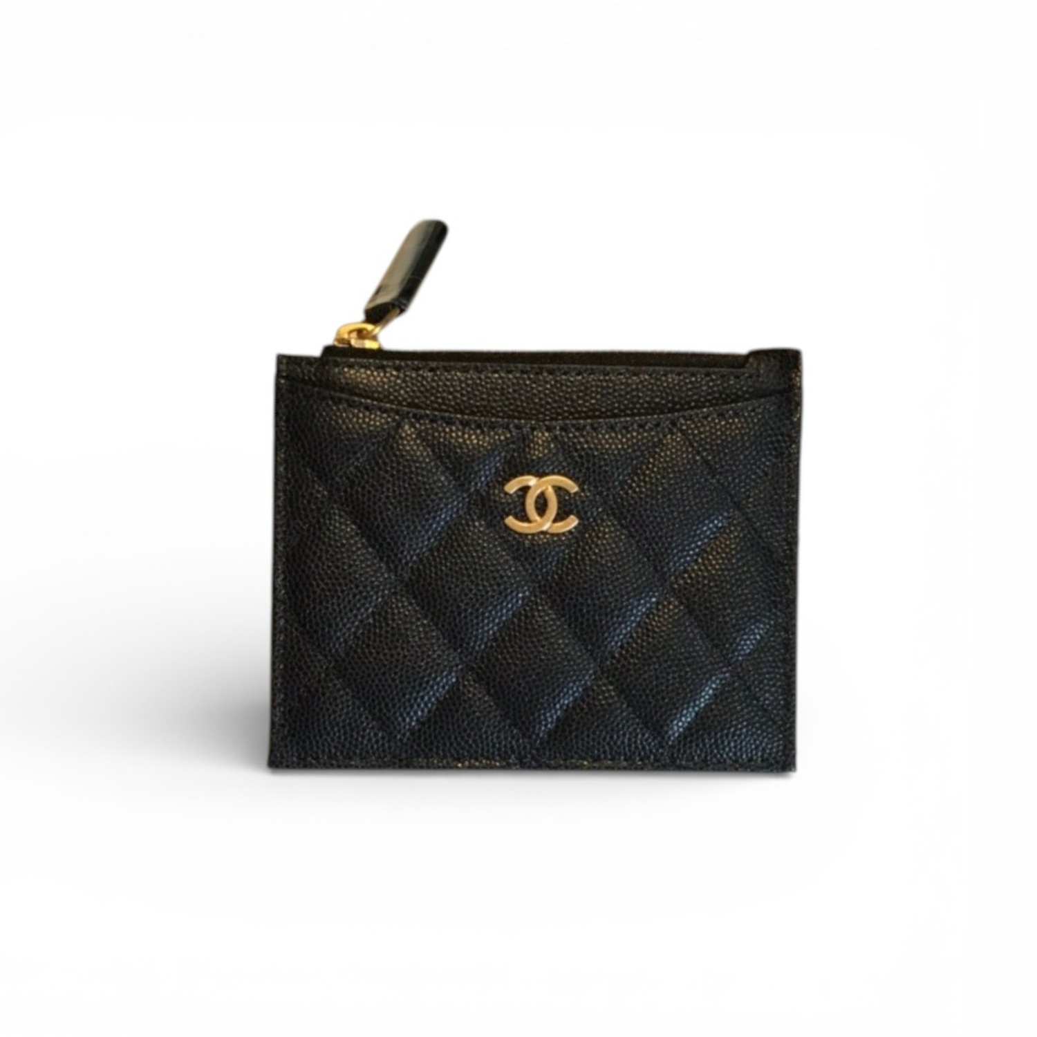 Ch**el Flat Card Holder Black Bag For Women 11.5cm/4.5in