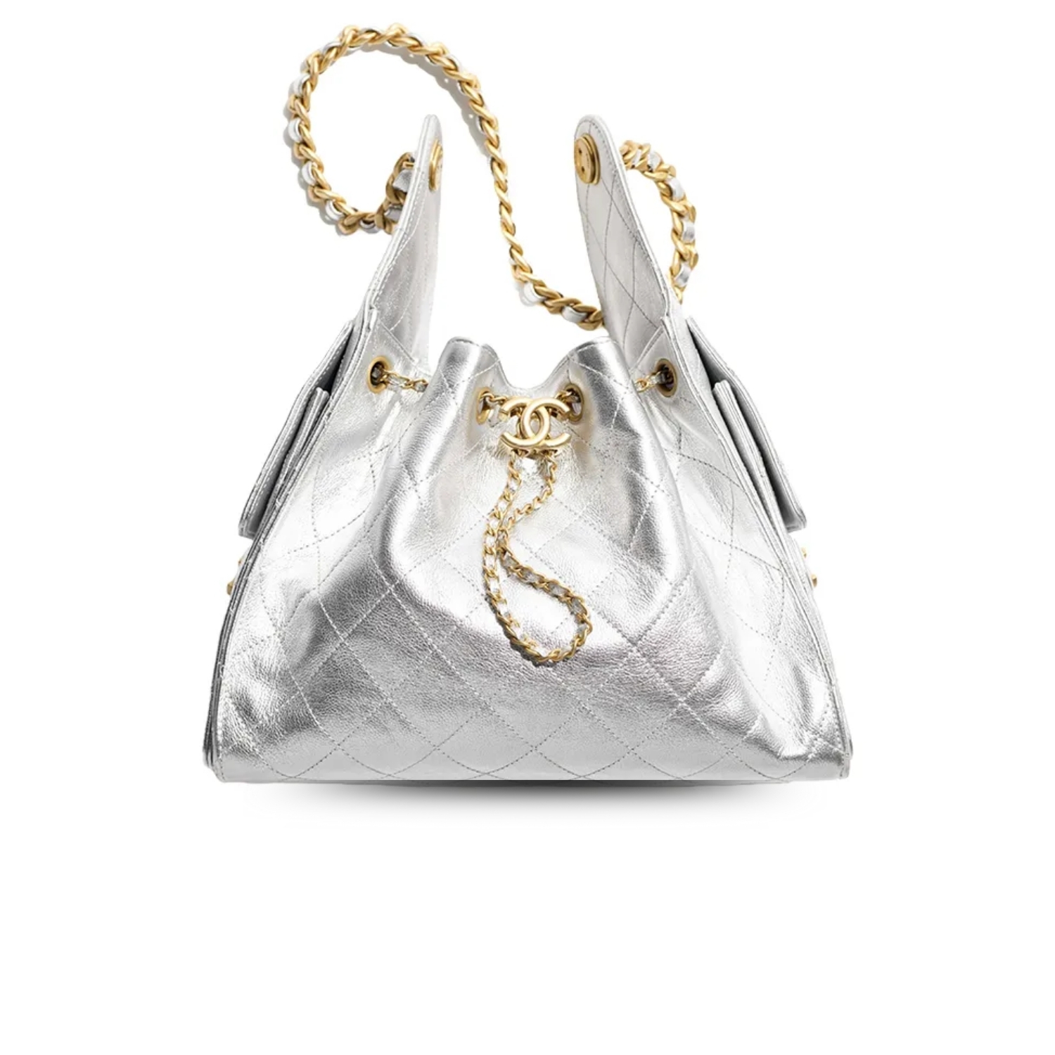 Ch**el 25 Small Handbag Silvery For Women 10.2in/26cm AS5293-B20405-NZV67