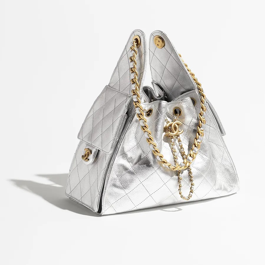 Ch**el 25 Small Handbag Silvery For Women 10.2in/26cm AS5293-B20405-NZV67