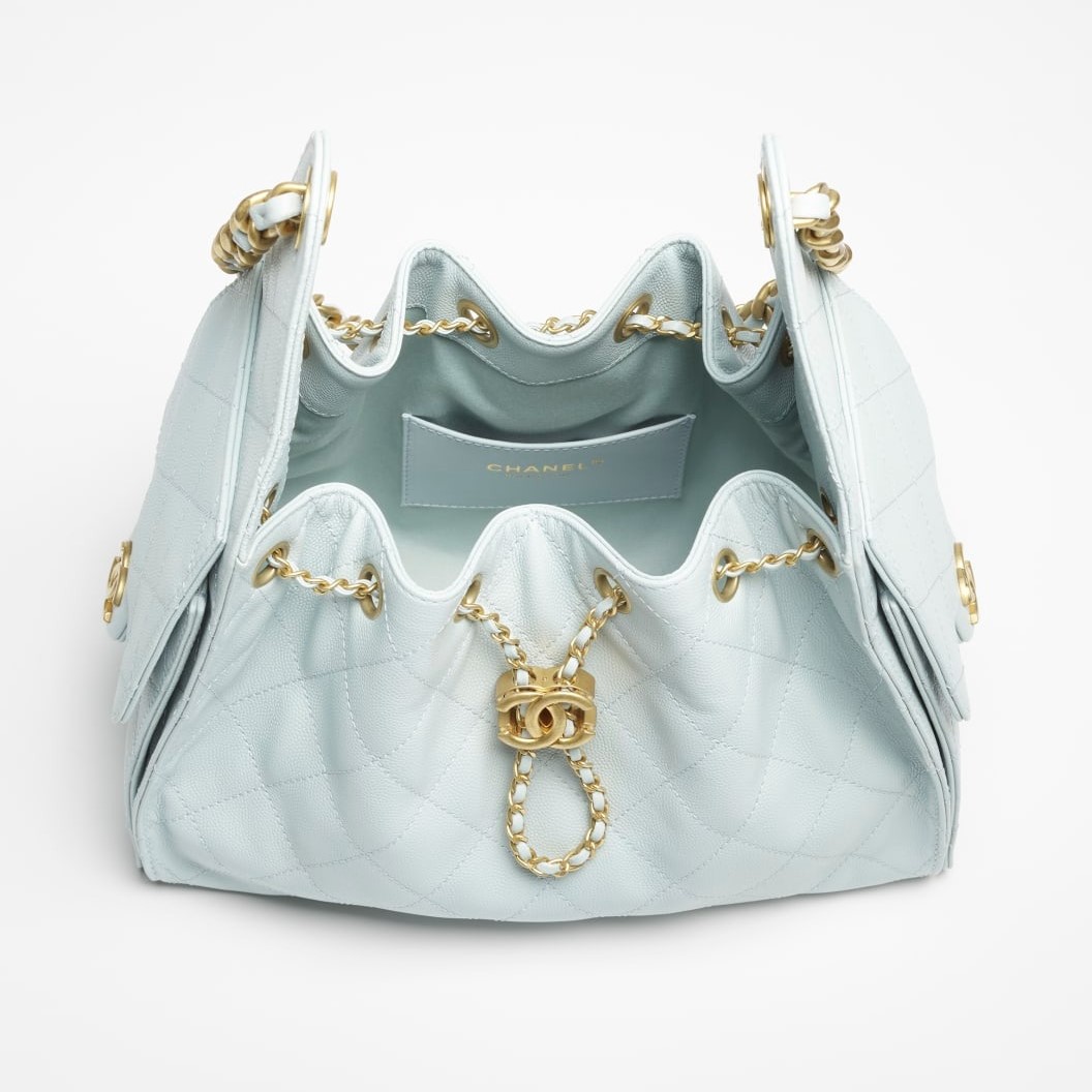 Ch**el 25 Small Handbag Light Blue For Women 10.2in/26cm AS5293-B20304-U2367