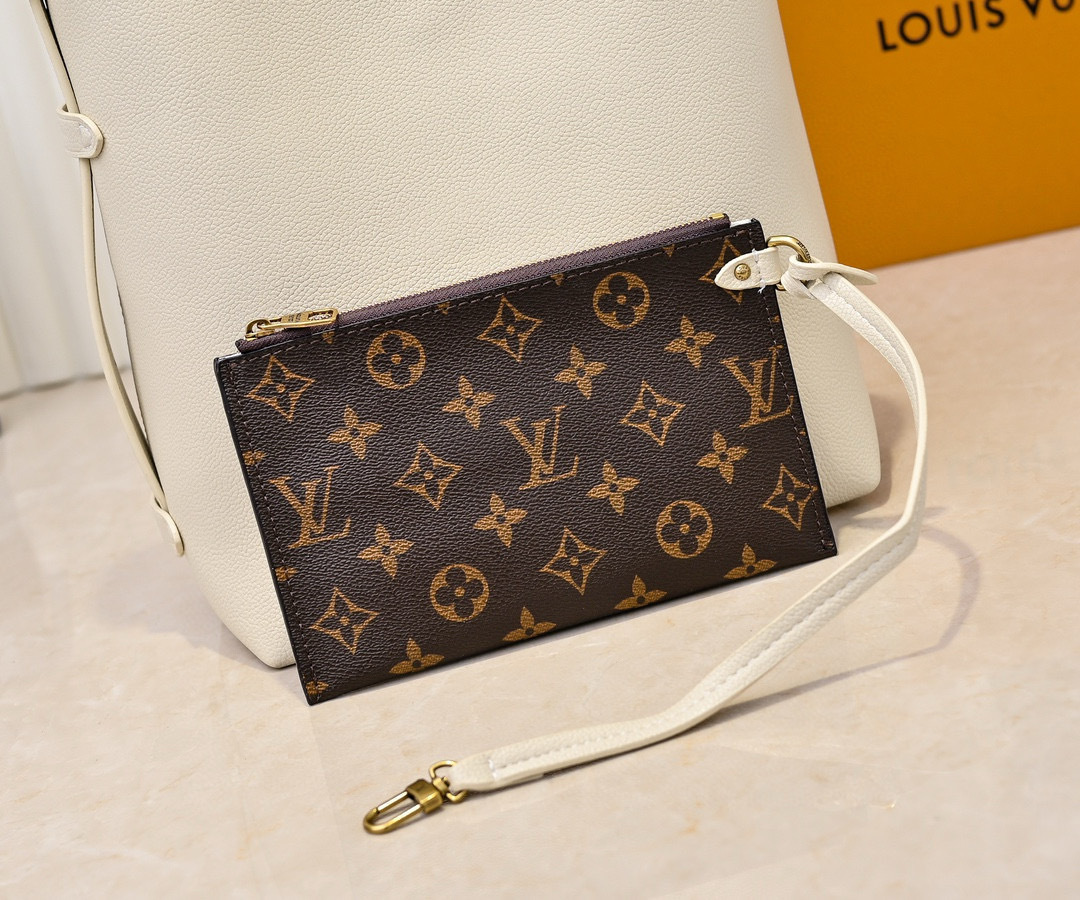 L0vis Vvtt0n Low Key Hobo MM Beige For Women M25022 12.2in/31cm