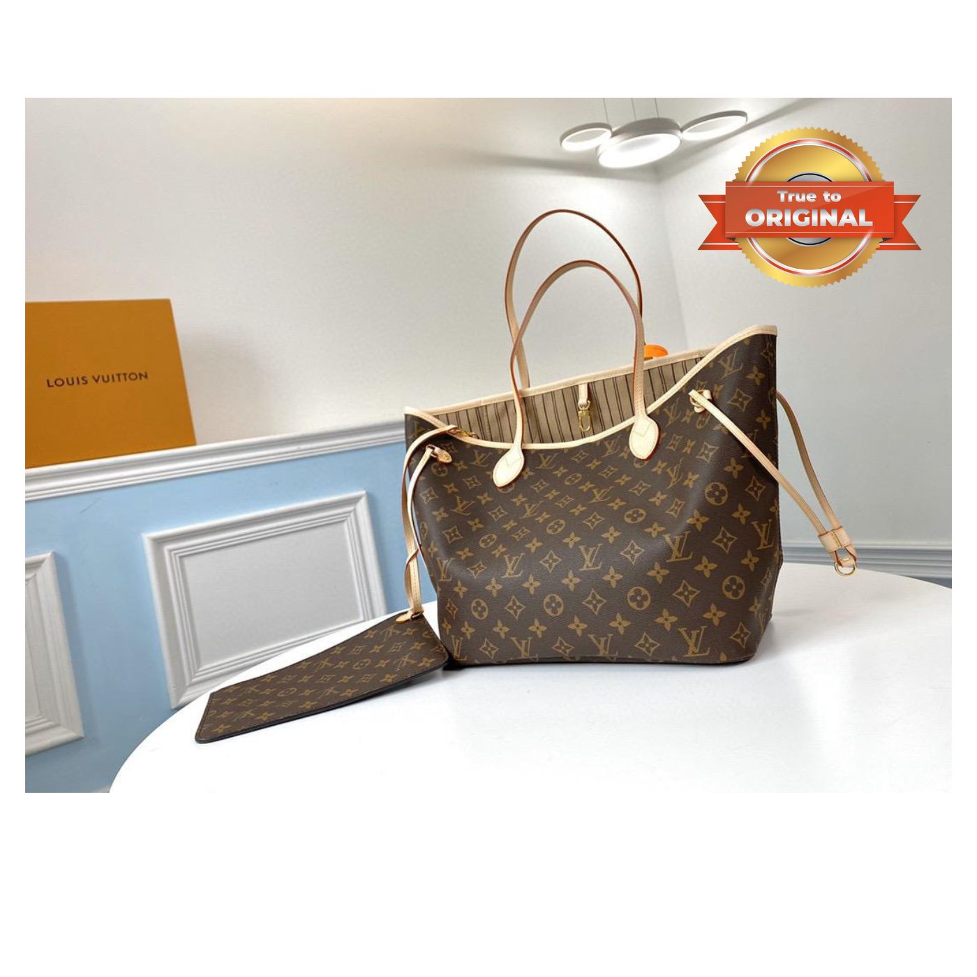 [True-to-ORIGINAL] L0vis Vvtt0n Neverfull MM Tote Bag Monogram Canvas Brown For Women 12.6in/32cm LV M40995