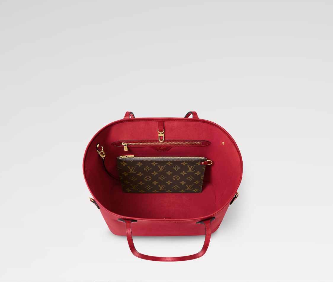 L0vis Vvtt0n Neverfull MM Bag Castillan Red For Women 12.2in/31cm M12755