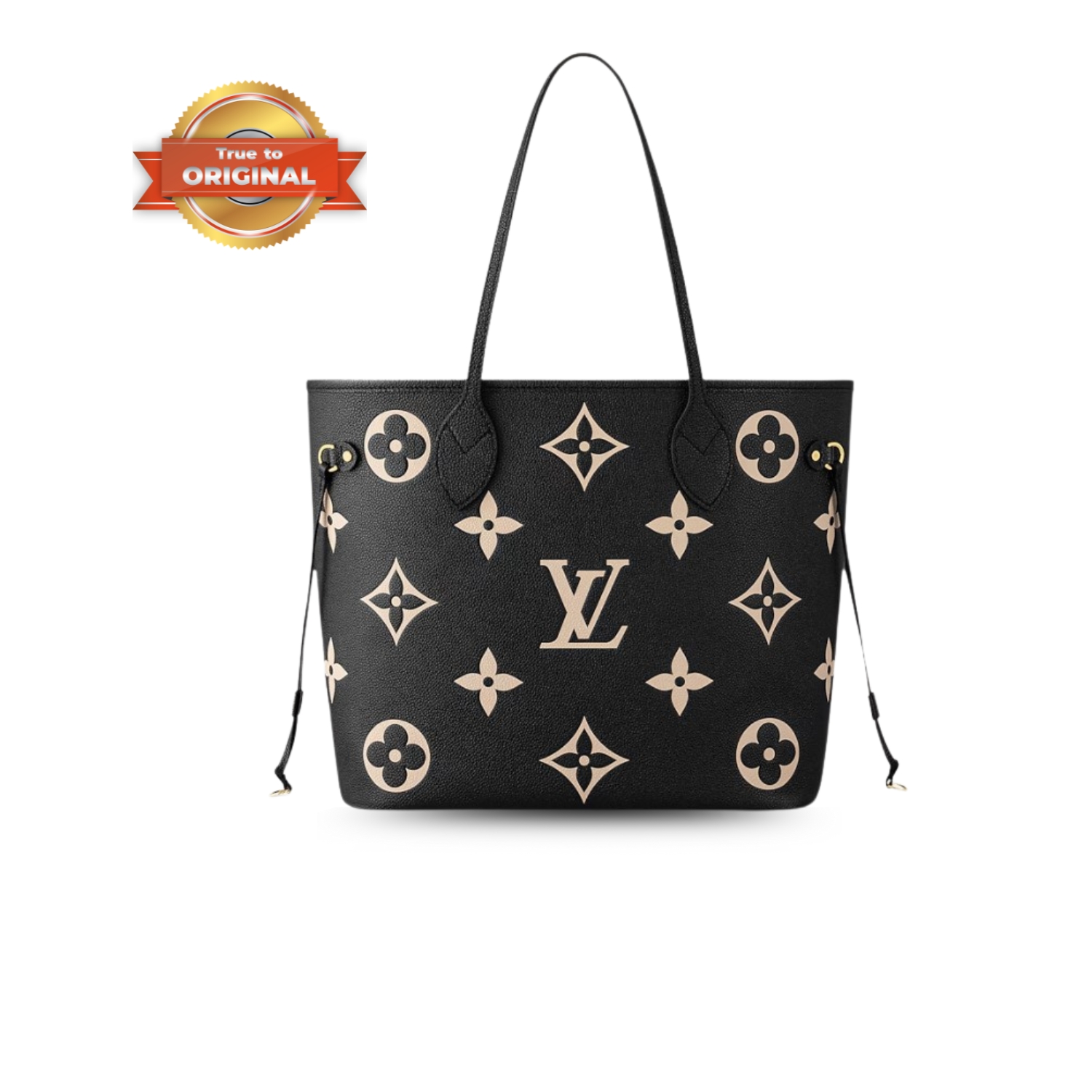 [True-to-ORIGINAL] L0vis Vvtt0n Neverfull MM Tote Bag Monogram Empreinte Black/Beige For Women 31cm/12.2in M58907