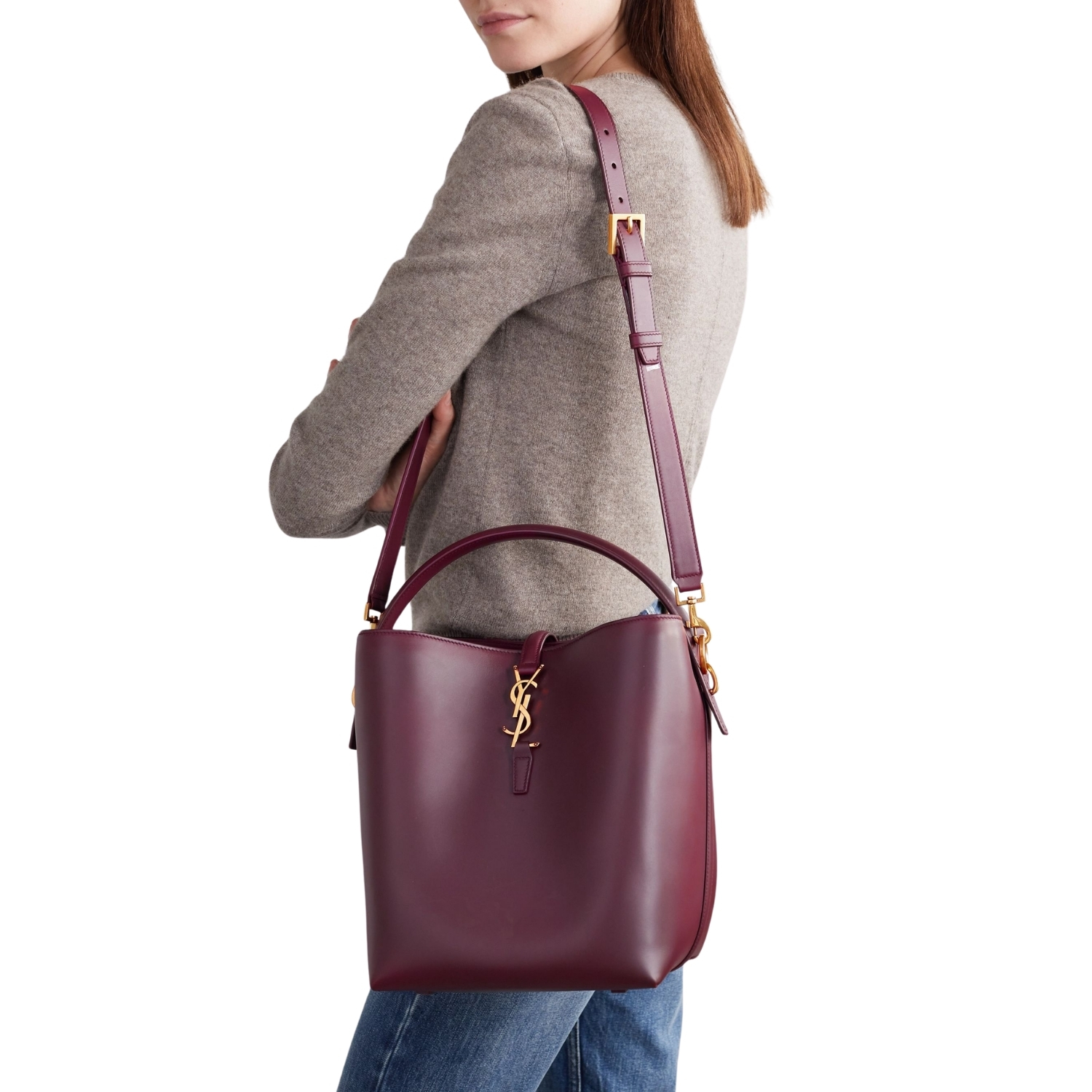 Sa1nt Lau*nt LE 37 Crossbody Bag 9.8in/ 25cm Rouge Cabernet For Women