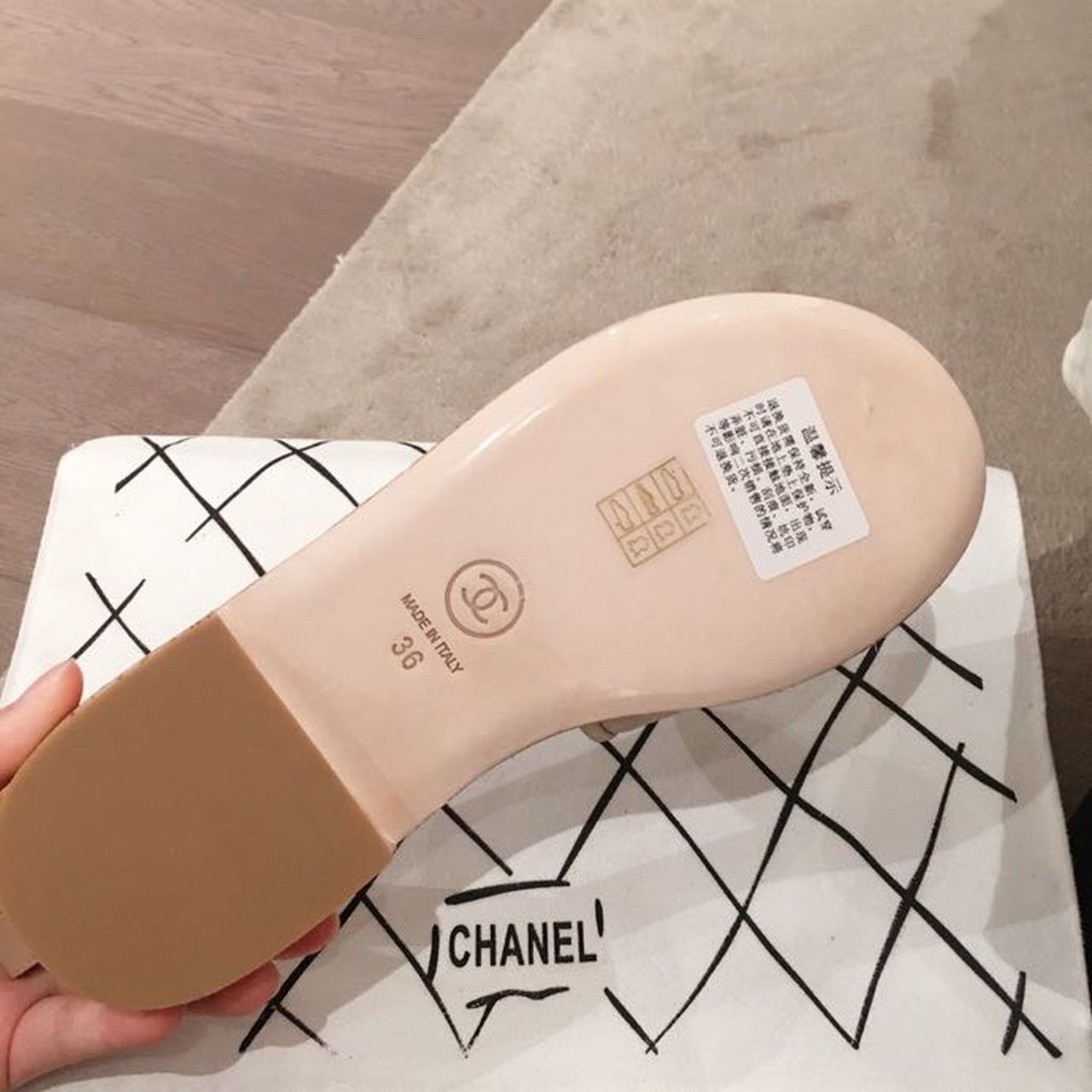 Ch**el Woven Chain Cork Sandals Tweed Beige/Black For Women, Women’s Shoes