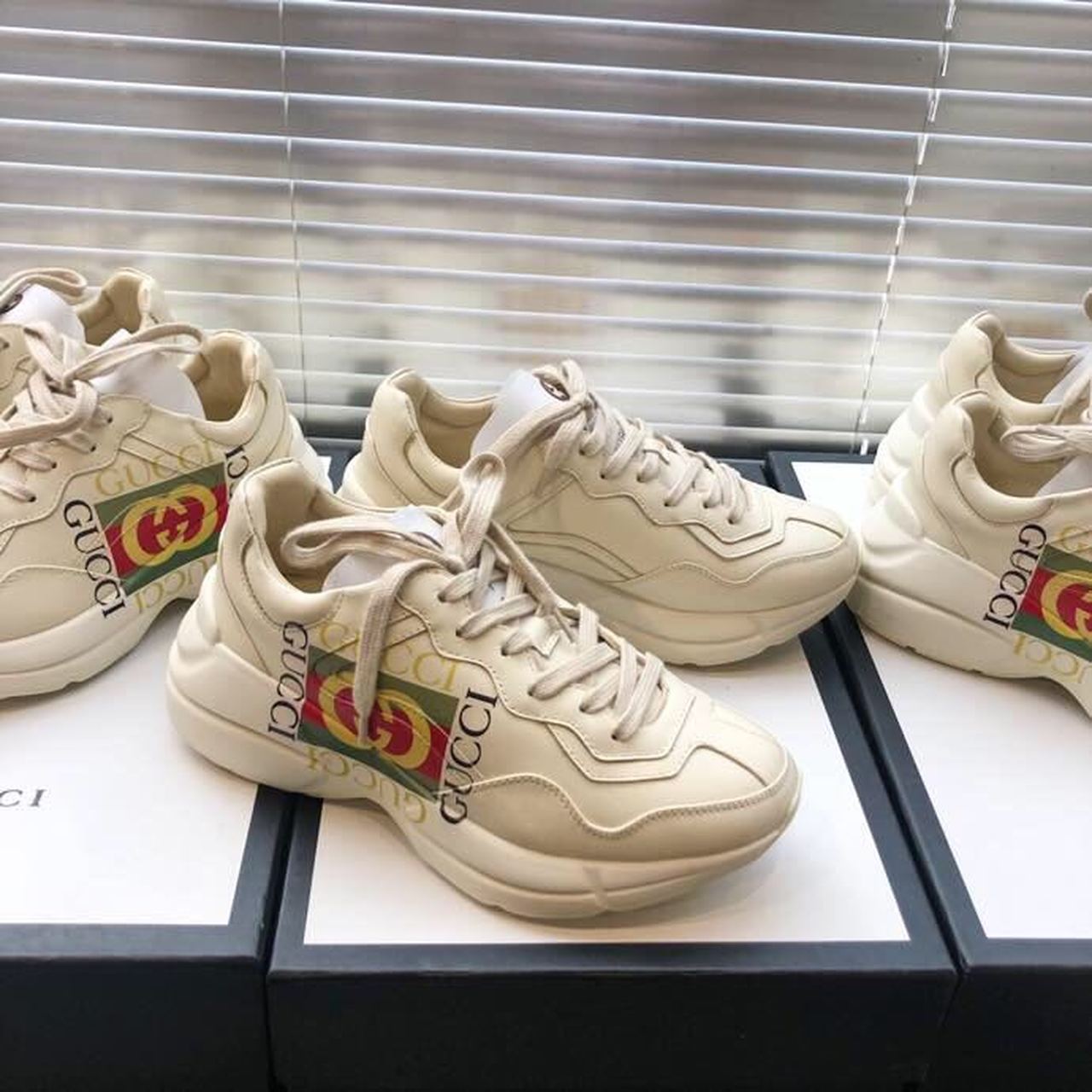 Gvc*1 Women’s Rhyton Sneaker With Gvc*1 Logo White For Women GG