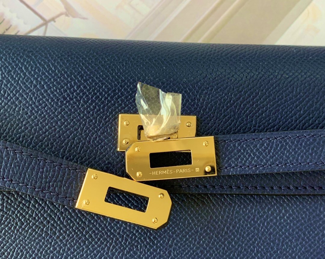 H**me5 Kelly Wallet To Go Woc Epsom Blue For Women, Women’s Wallet 8.3in/21cm