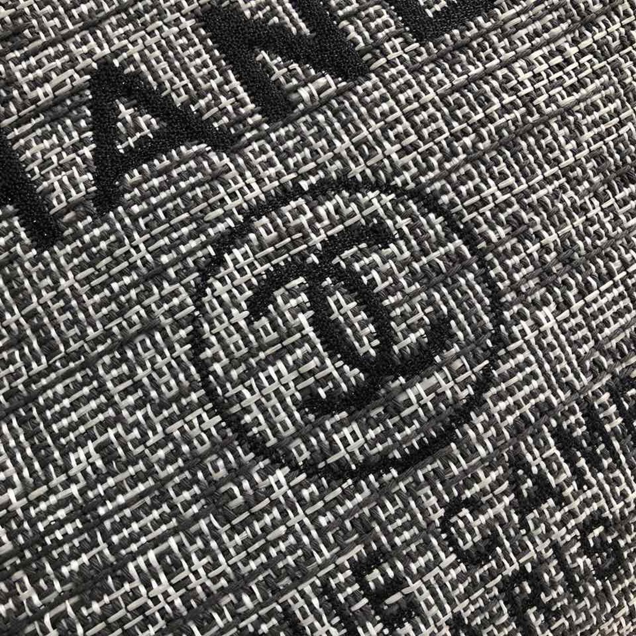 Ch**el Deauville Tote Raffia Canvas Bag Black/White For Women 14.9in/38cm