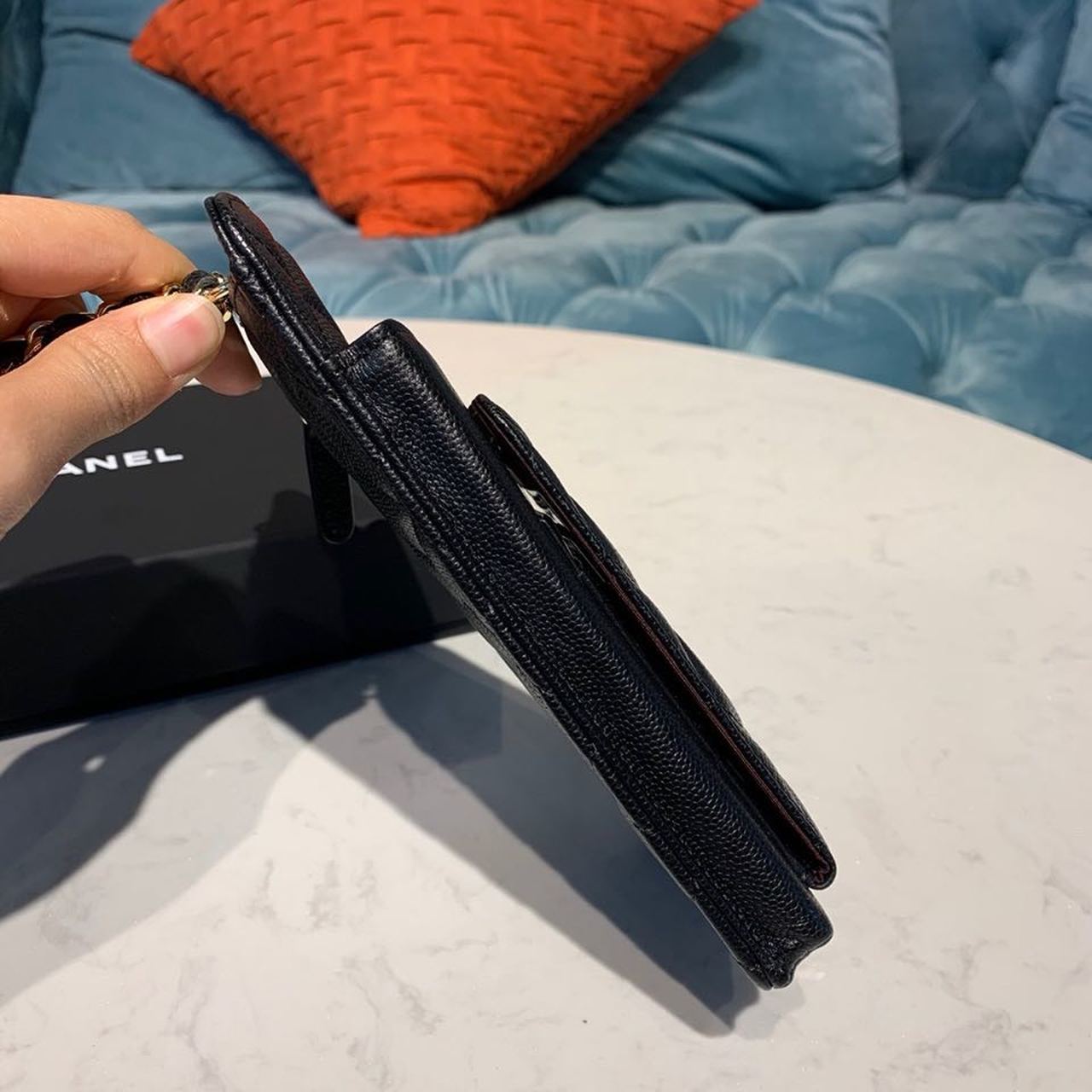 Ch**el Classic Cluth With Chain Black For Women, Women’s Wallet 7in/18cm AP0990