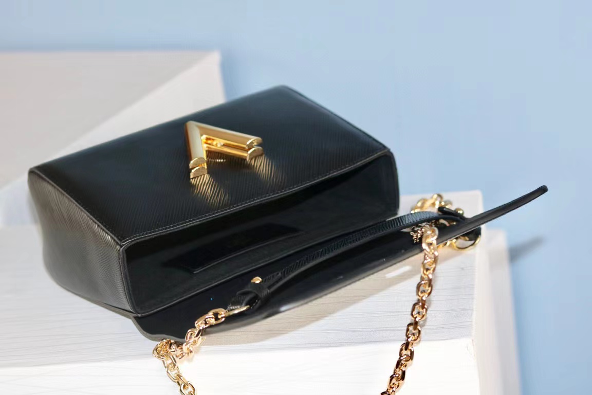 L0vis Vvtt0n Twist MM Epi Black For Women, Women’s Handbags, Shoulder And Crossbody Bags 9.4in/23cm LV