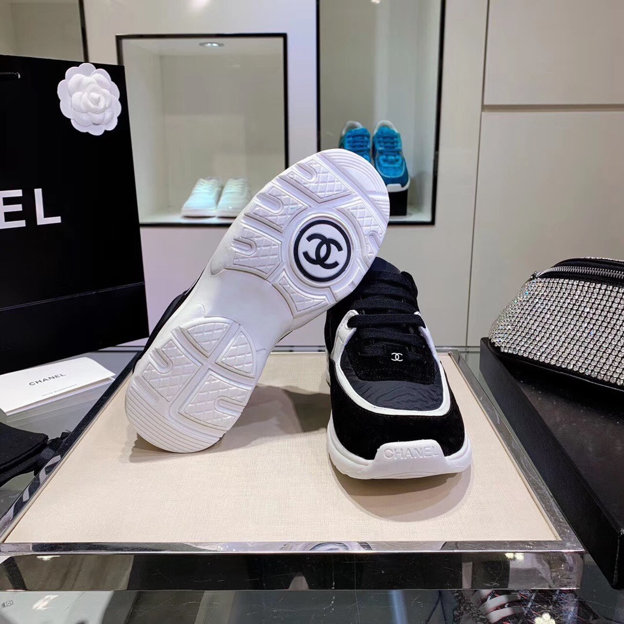 Ch**el Sneakers Black/White For Women, Women’s Shoes G34360