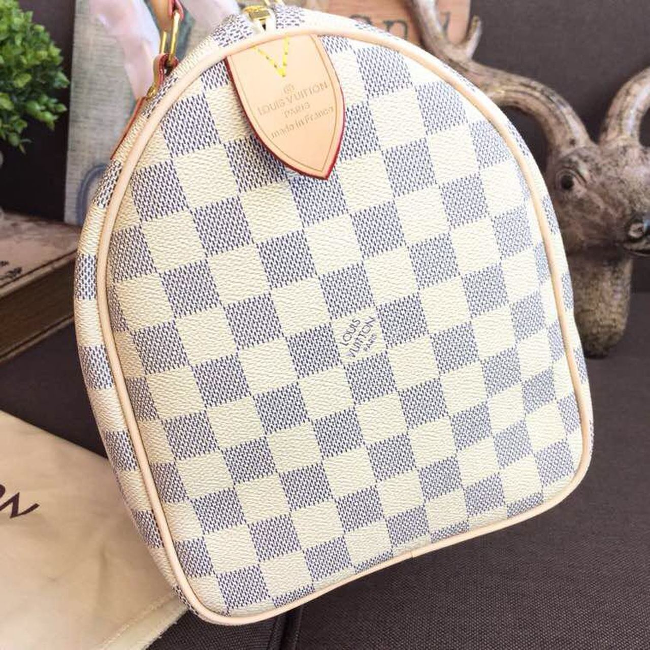 L0vis Vvtt0n Speedy 30 Damier Azur Canvas For Women, Women’s Handbags 11.8in/30cm LV N41370
