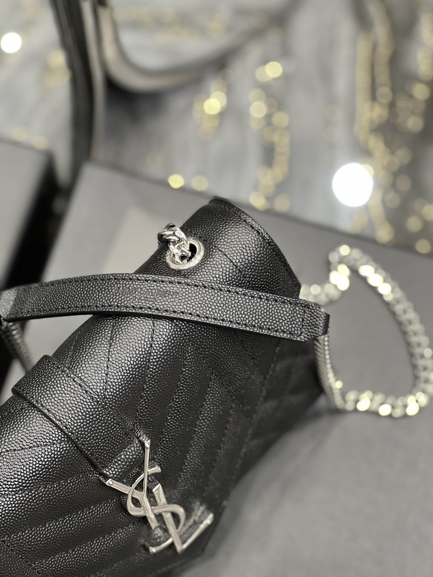 Sa1nt Lau*nt Small Bag Black In Mix Matelasse For Women 8.2in/21cm Y51 600195BOW921000