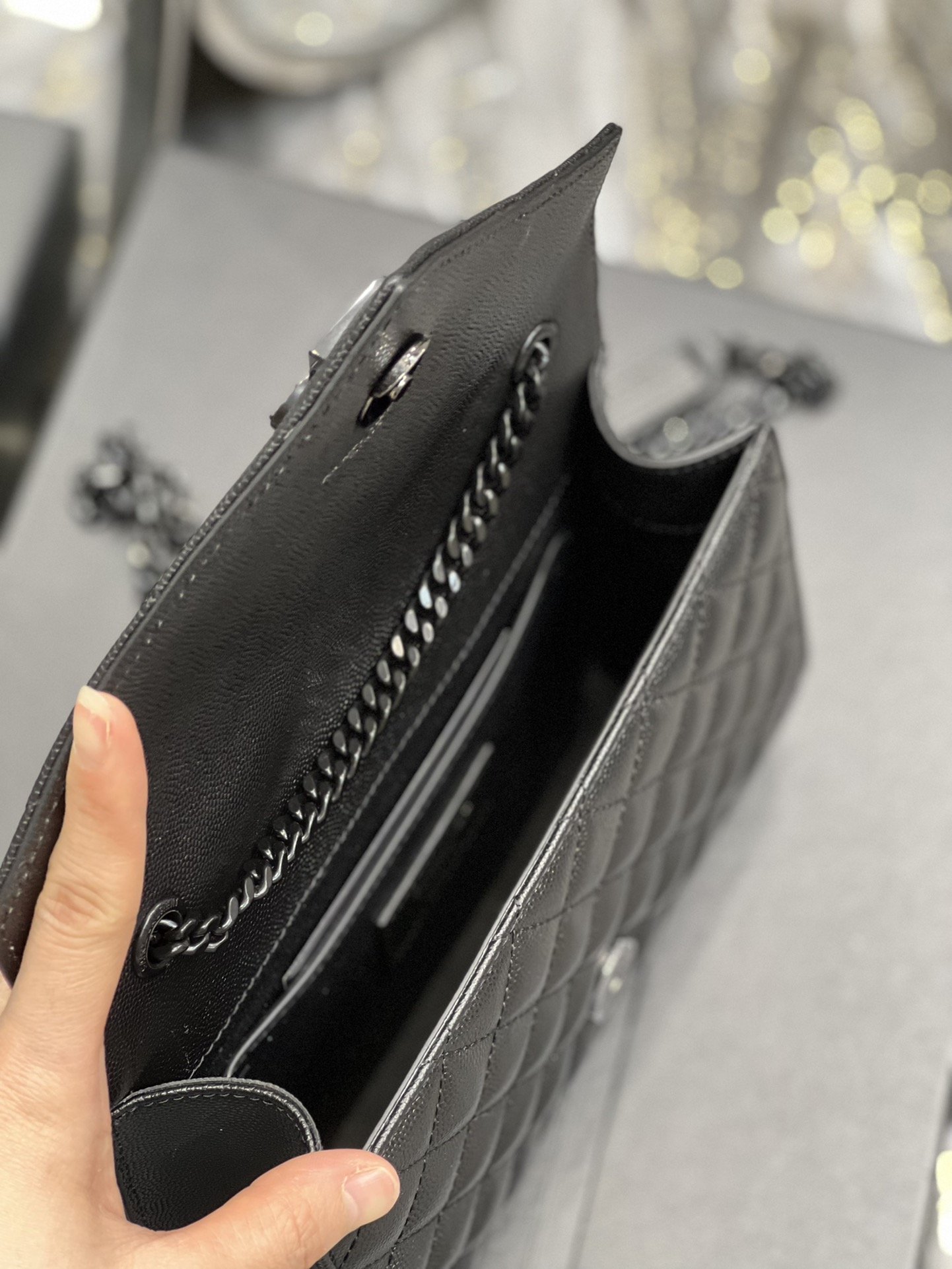 Sa1nt Lau*nt Small Bag Black In Mix Matelasse For Women 8.2in/21cm Y51 600195BOW981000