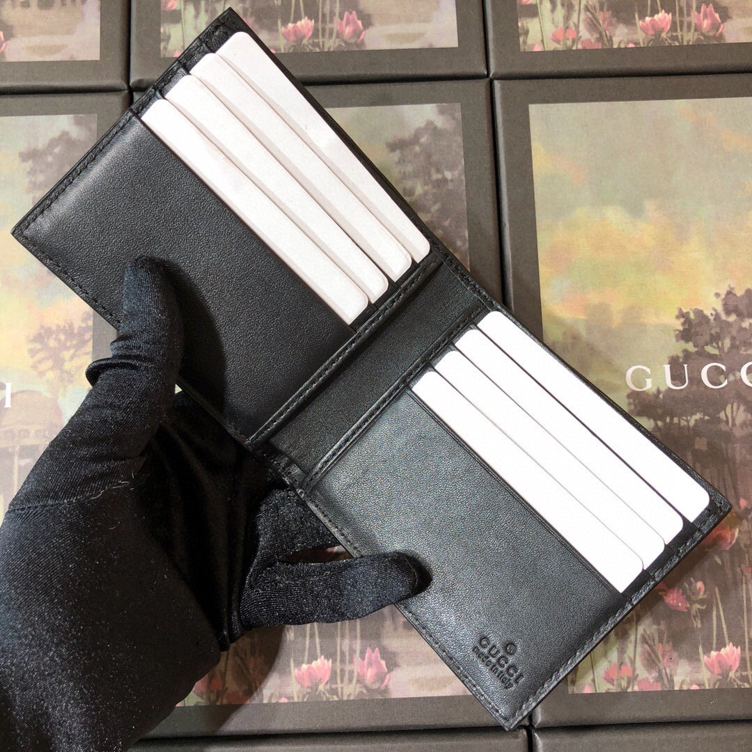 Gvc*1 Signature Web Wallet Black Green and red Web For Men 4.5in/11cm GG 408827 CWCLN 1060