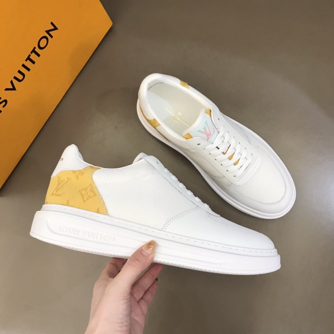 L0vis Vvtt0n Rivoli Sneaker Monogram Metallic Canvas White/Yellow For Men LV