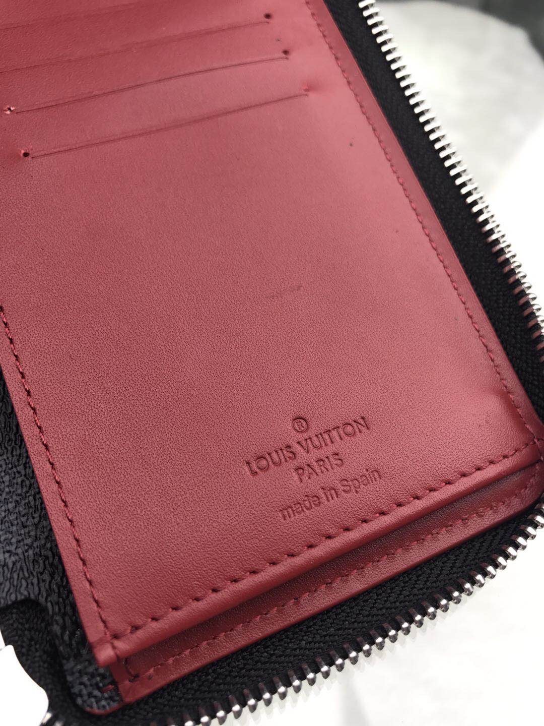 L0vis Vvtt0n Zippy Wallet Vertical Wallet Damier Graphite Canvas For Men, Men’s Wallet 7.9in/20cm LV