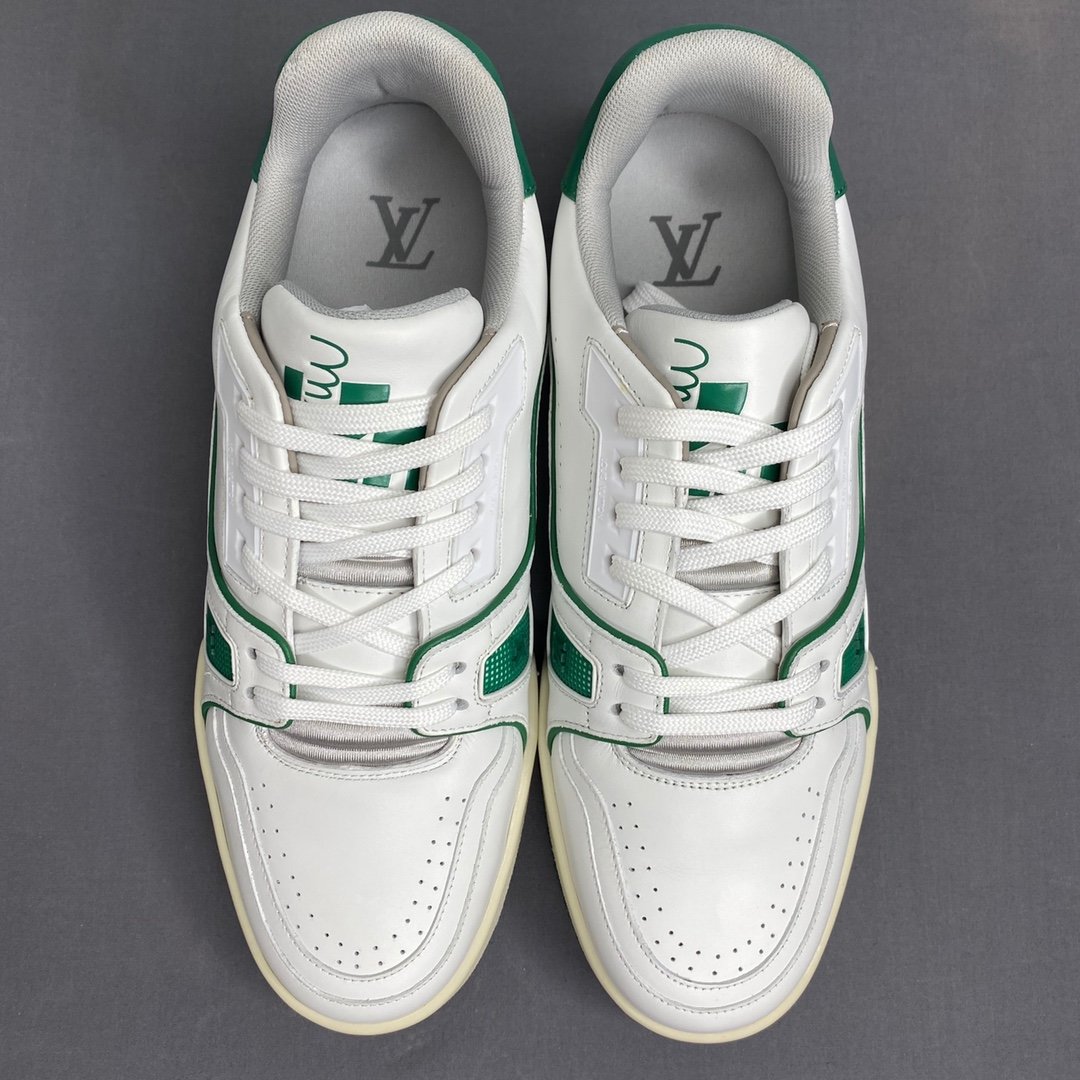 L0vis Vvtt0n Trainer Sneaker Mix Of Materials White/Green For Men LV