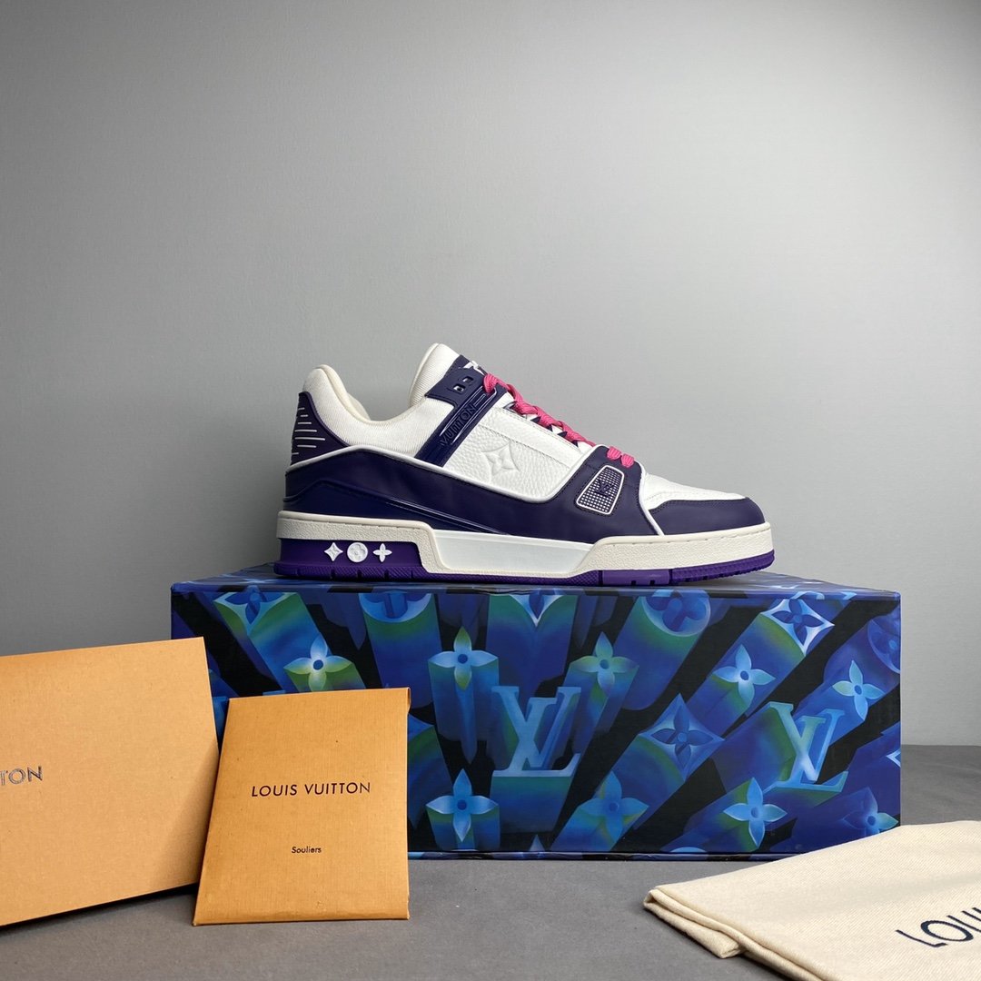 L0vis Vvtt0n Trainer Sneaker Mix Of Materials White/Purple Virgil Abloh For Men LV