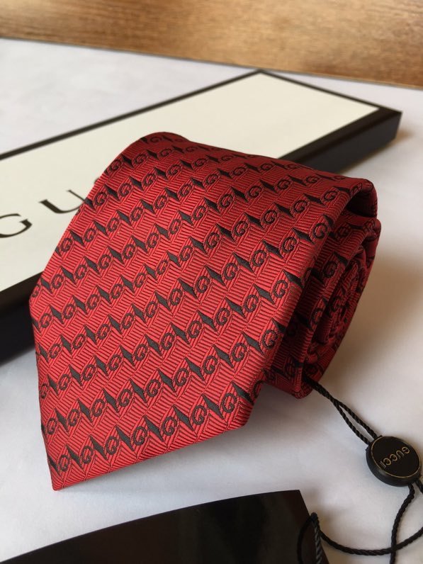 Gvc*1 G Silk Jacquard Tie Red GG Men Tie