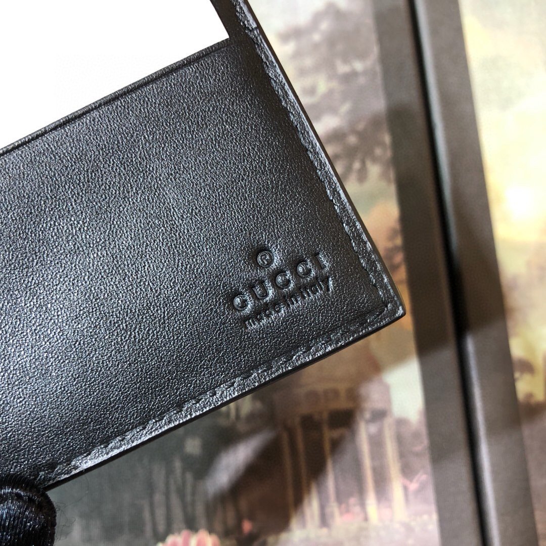 Gvc*1 Signature Web Wallet Black Green and red Web For Men 4.5in/11cm GG 408827 CWCLN 1060