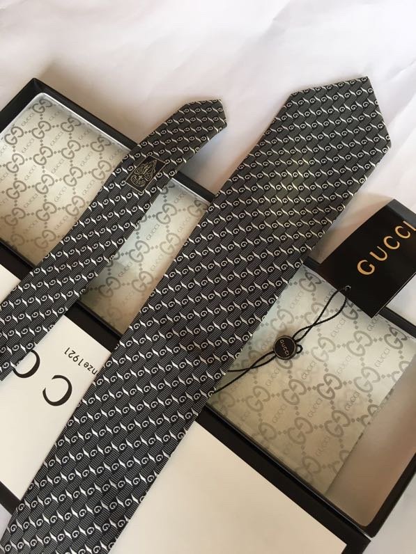Gvc*1 G Silk Jacquard Tie Dark Grey GG Men Tie