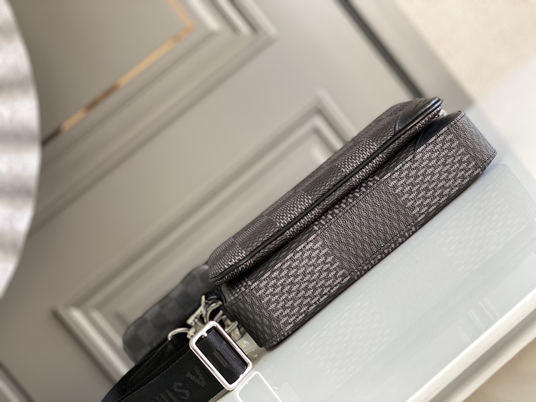 L0vis Vvtt0n Trio Messenger Damier Graphite Black For Men, Men’s Bags, Shoulder And Crossbody Bags 9.8in/25cm LV N50017