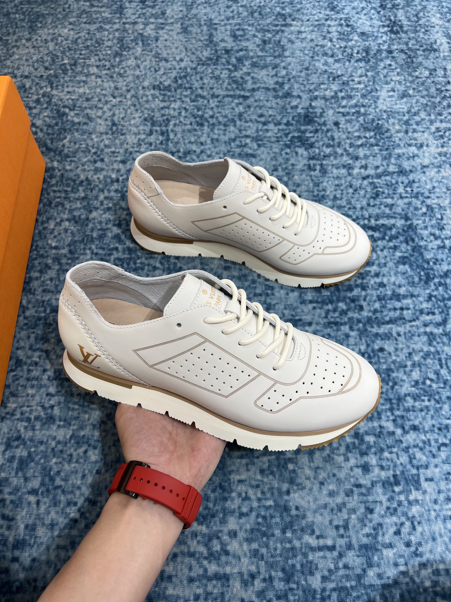 L0vis Vvtt0n Formal Dimension High Derby Rubber White For Men LV