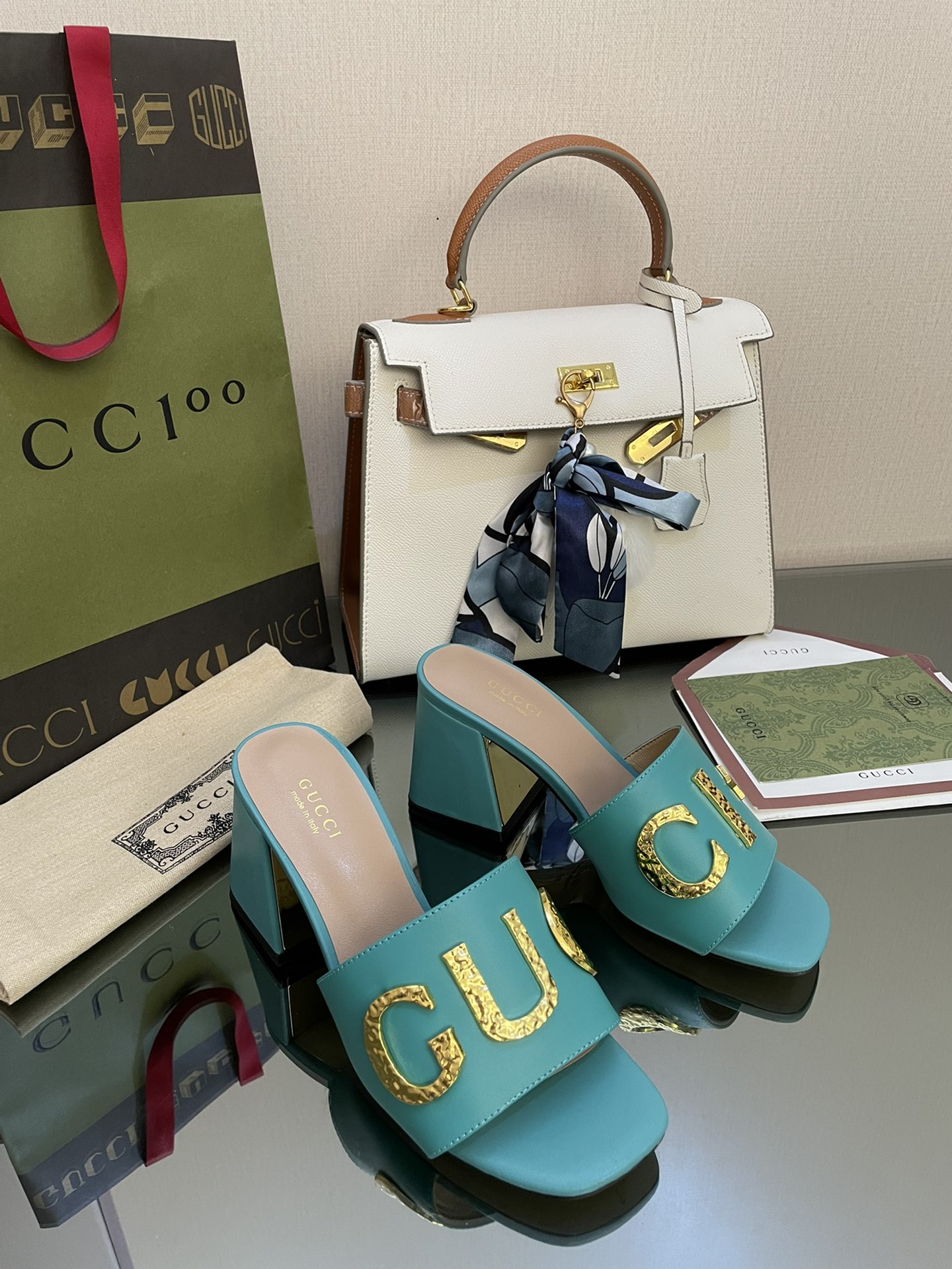 Gvc*1 Women’s ‘Gvc*1’ Slide Sandal Jade Green For Women GG