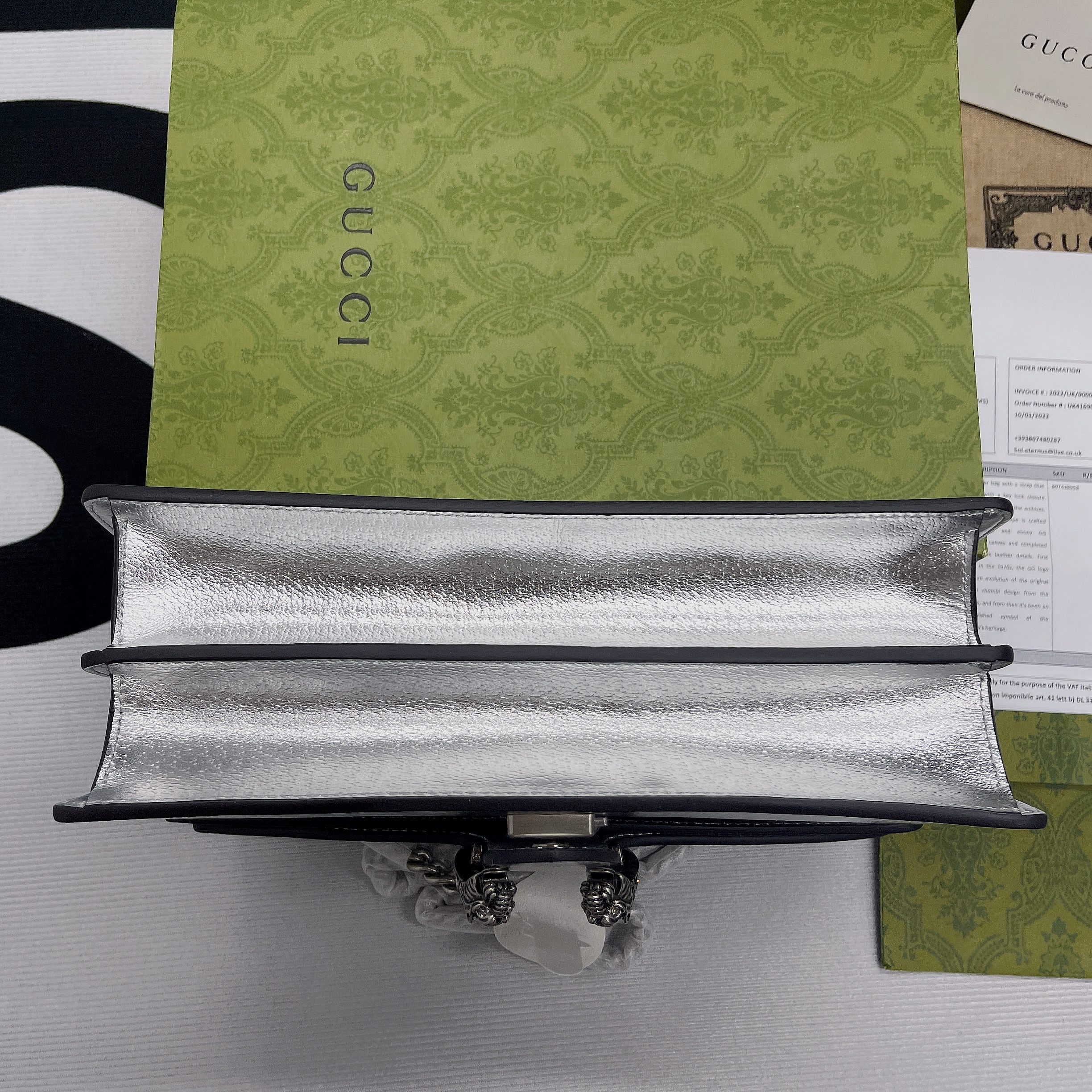 Gvc*1 Dionysus Small Shoulder Bag Silver For Women, Women’s Bags 10in/26cm GG 499623 1TRBN 8173