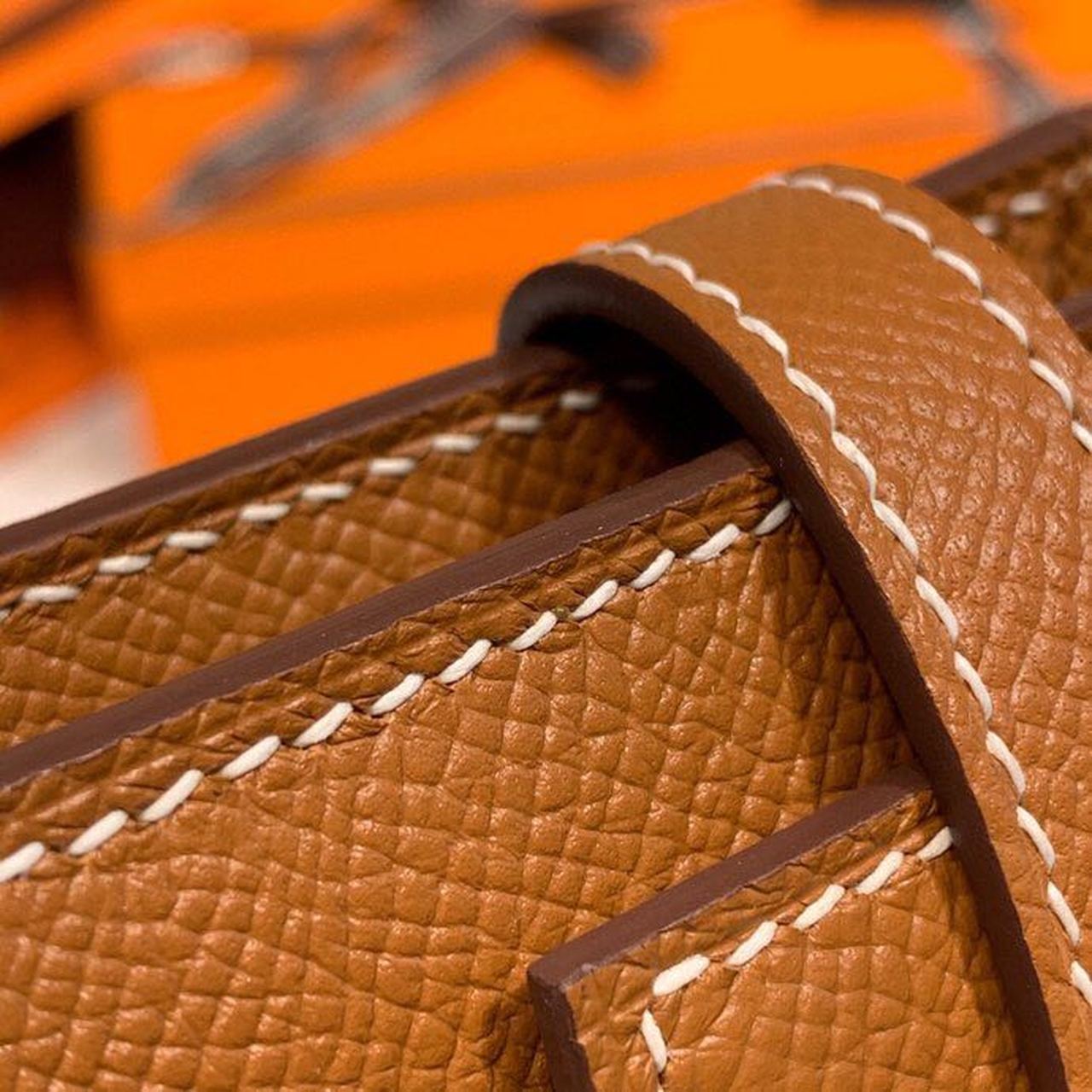 H**me5 Kelly Wallet To Go Woc Brown With Gold Toned Hardware Bag For Women 8.2in/21cm