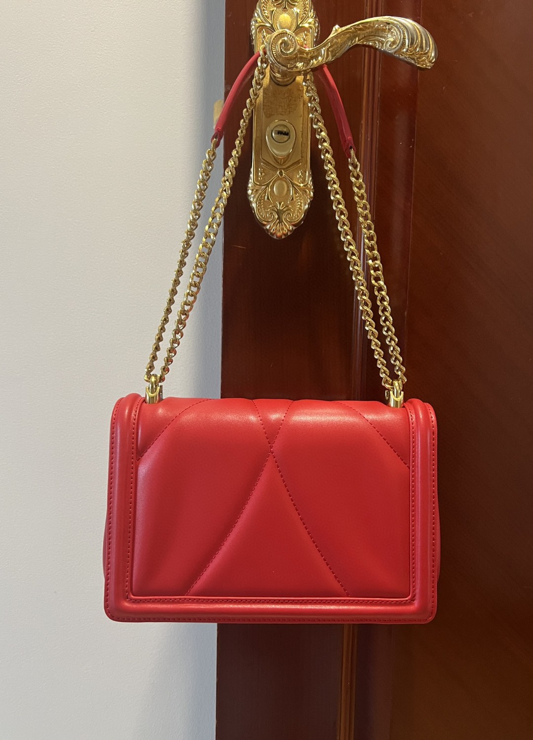 Dolce & Gabbana Large Devotion Bag In Quilted Nappa Red For Women 10in/26cm DG BB6651AV96787124