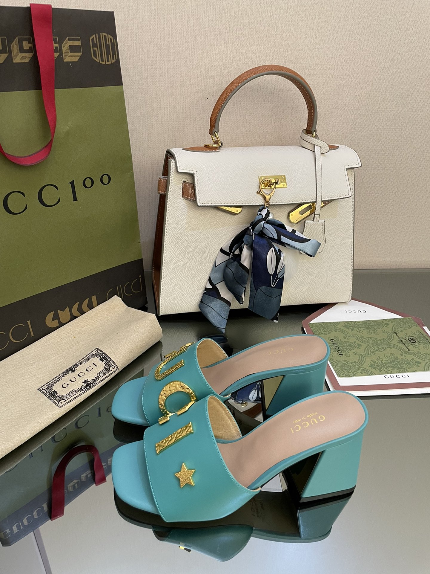 Gvc*1 Women’s ‘Gvc*1’ Slide Sandal Jade Green For Women GG