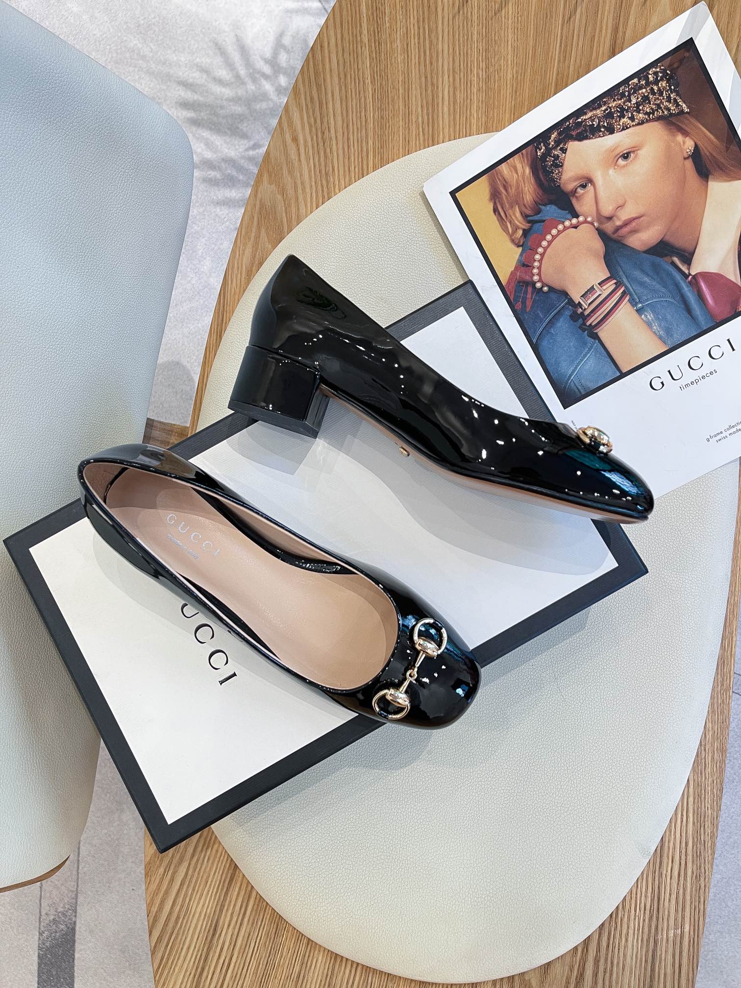 Gvc*1 Women’s Ballet Flat With Horsebit Black For Women GG